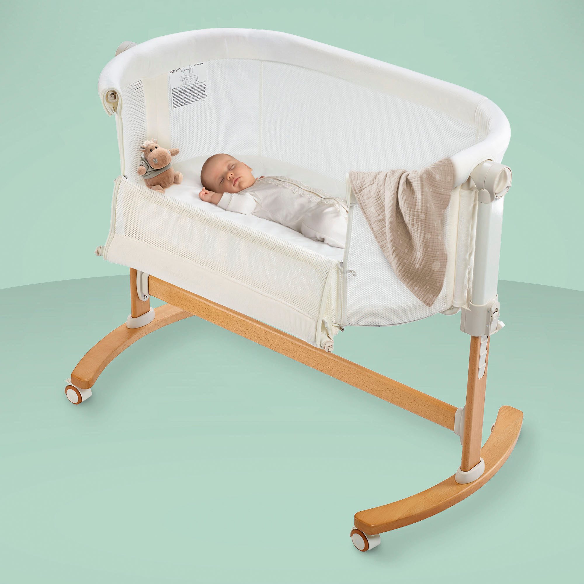 BabyGo Beistellbett Amila, beige white, mit Schaukelfunktion günstig online kaufen