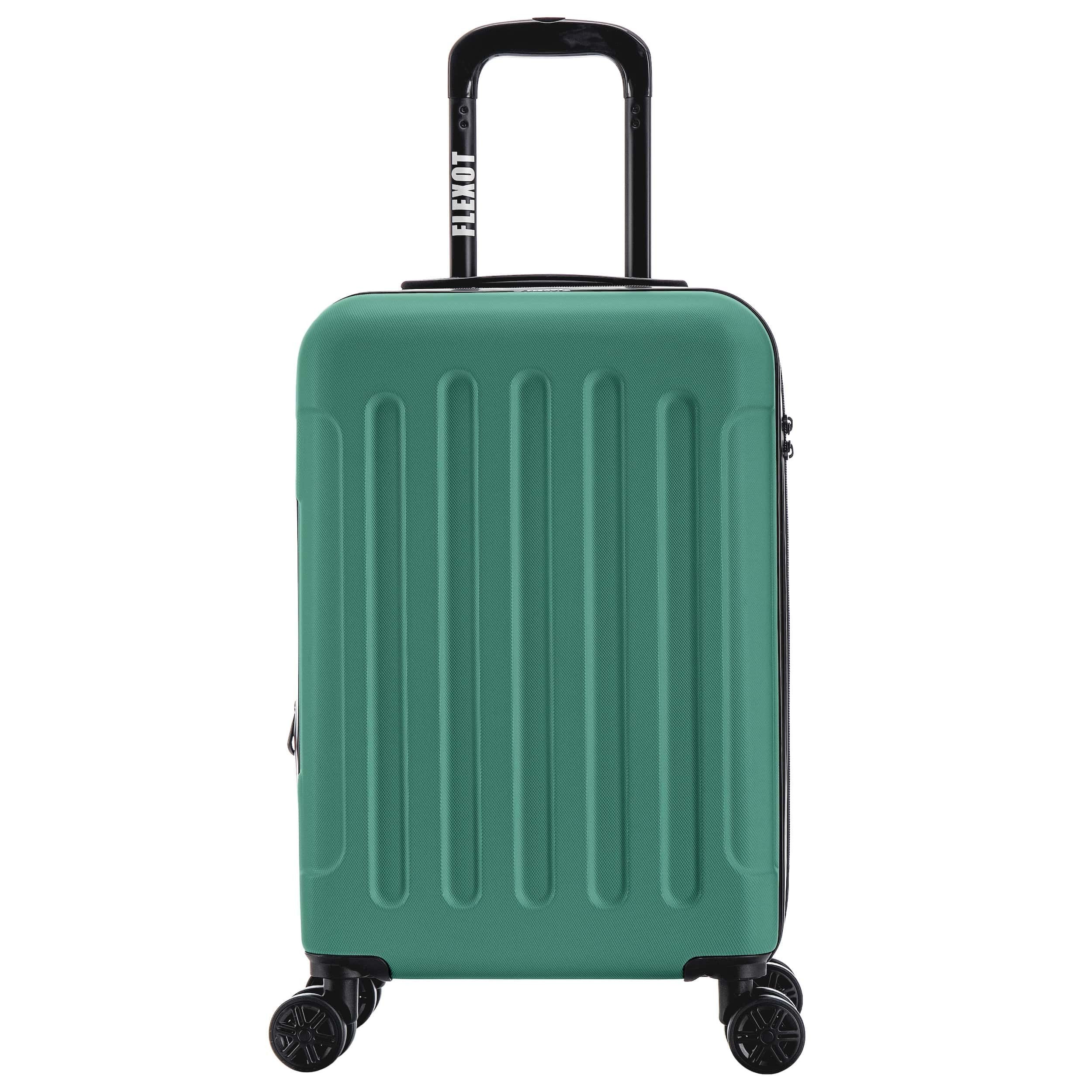 Flexot Hartschalen-Trolley F-3045 (Gr. M) – Handgepäck Koffer – ABS-Hartschale, erweiterbar, 4 Rollen, Robuster und moderner Koffer mit vier 360° Rollen und Zahlenschloss