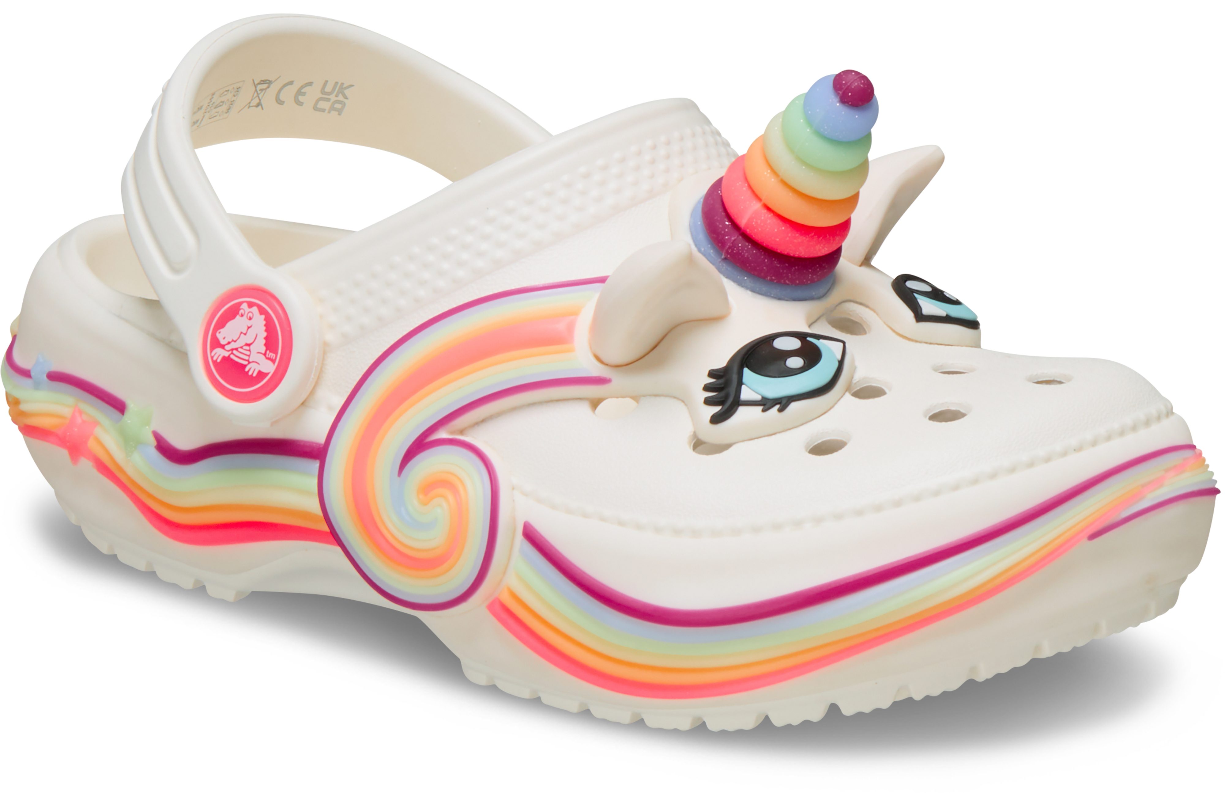 Crocs Classic IAM Unicorn Lights Clog Clog Sommerschuh, Sandale, Hausschuh mit cooler Blinkfunktion