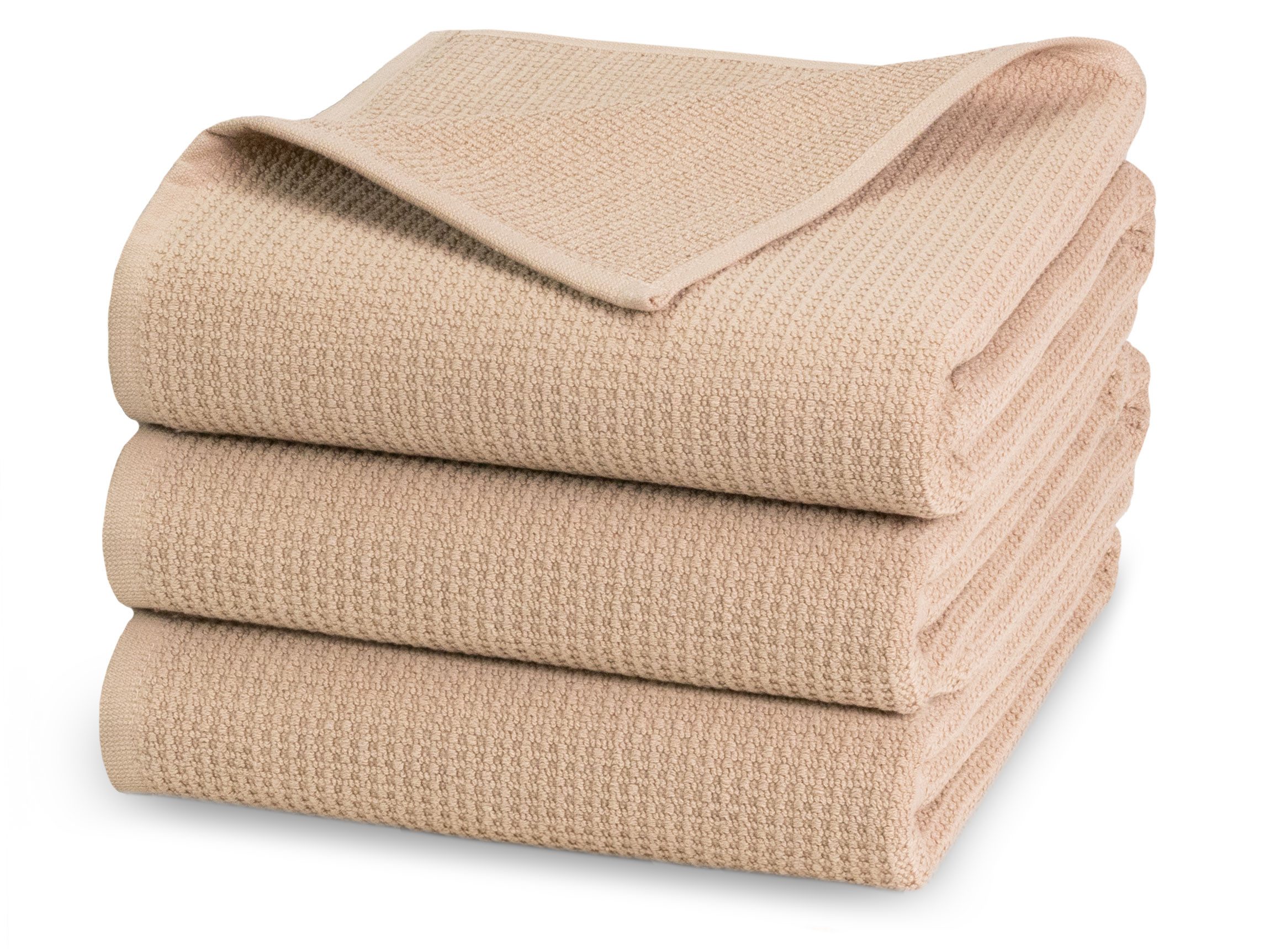 ZOLLNER Duschtücher, Waffelpique (3-St), 70 x 140 cm, 100% Baumwolle, vom Hotelwäschespezialisten, Waffelpique