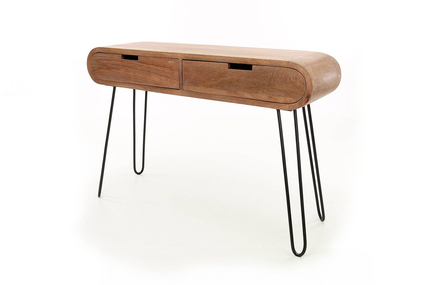 Konsolentisch 89x44x76 Cm Mango Massivholz - Holz Sideboard - Mangoholz Konsole - Wohnzimmerstil