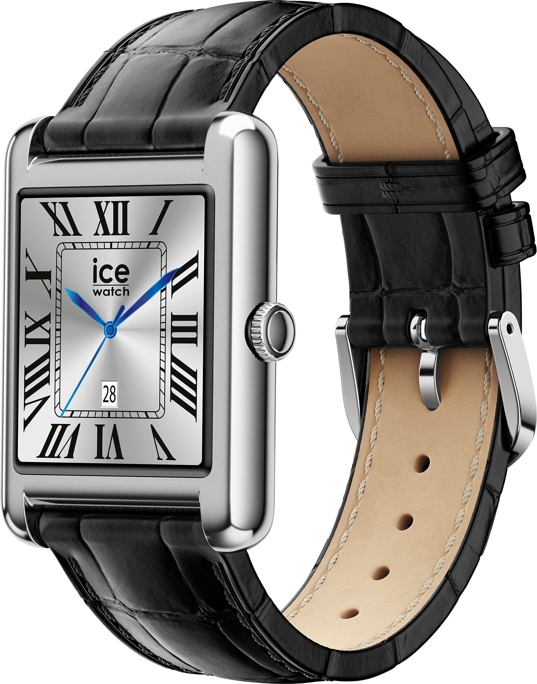 ice-watch Smartwatch, Armbanduhr, Damenuhr, Lederarmband, Bluetooth, digital schwarz