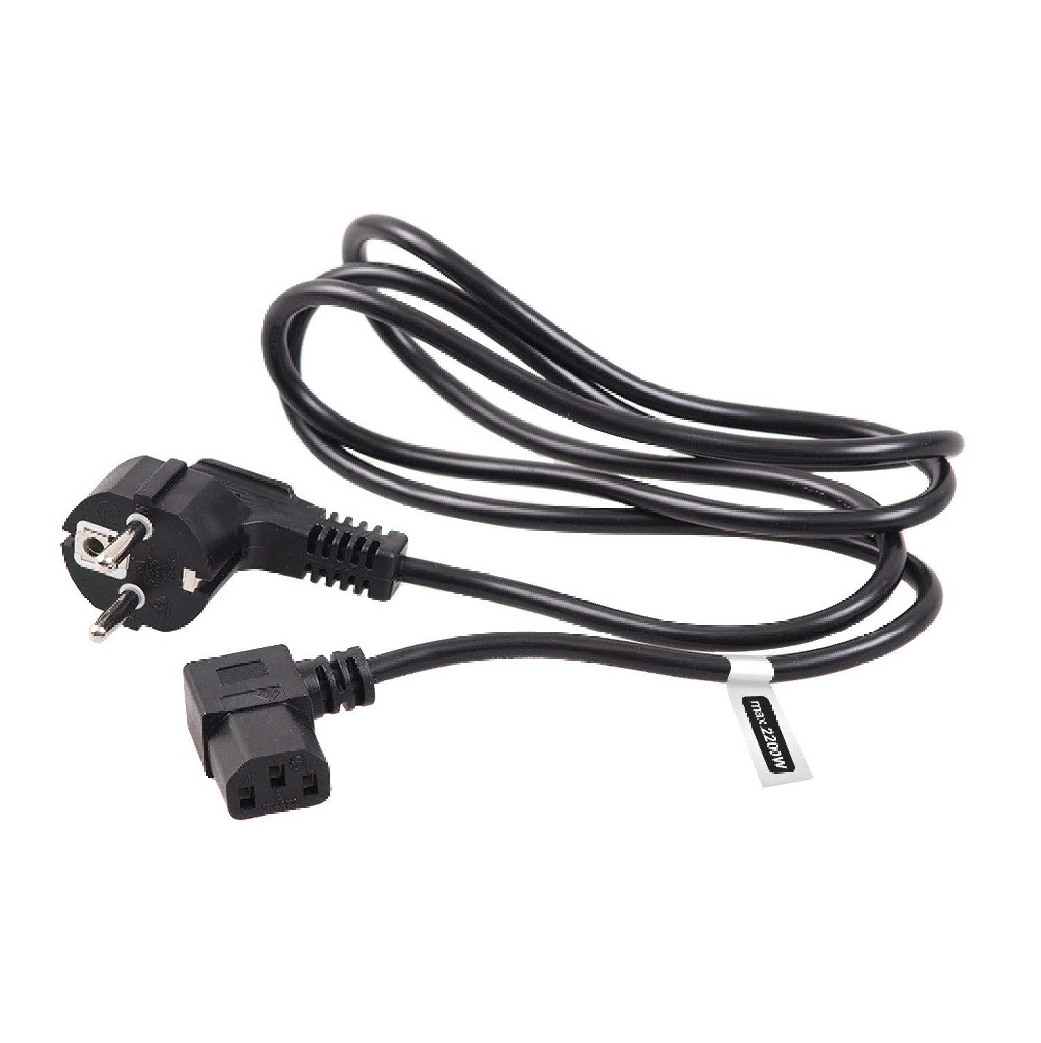 Maclean MCTV-802 Netzkabel 1,5 m mit Winkelstecker Netzkabel, (150 cm), Schutzkontakt auf C13 Kaltgerätestecker, 250 V / 16 A