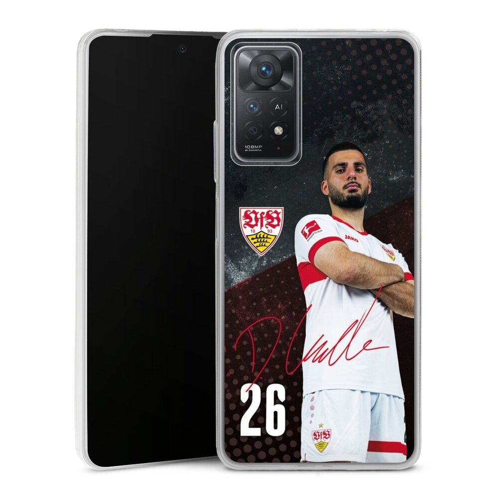 DeinDesign Handyhülle VfB Stuttgart Deniz Undav Offizielles Lizenzprodukt Deniz Undav 24/25, Xiaomi Redmi Note 11 Pro 4G Slim Case Silikon Hülle Ultra Dünn