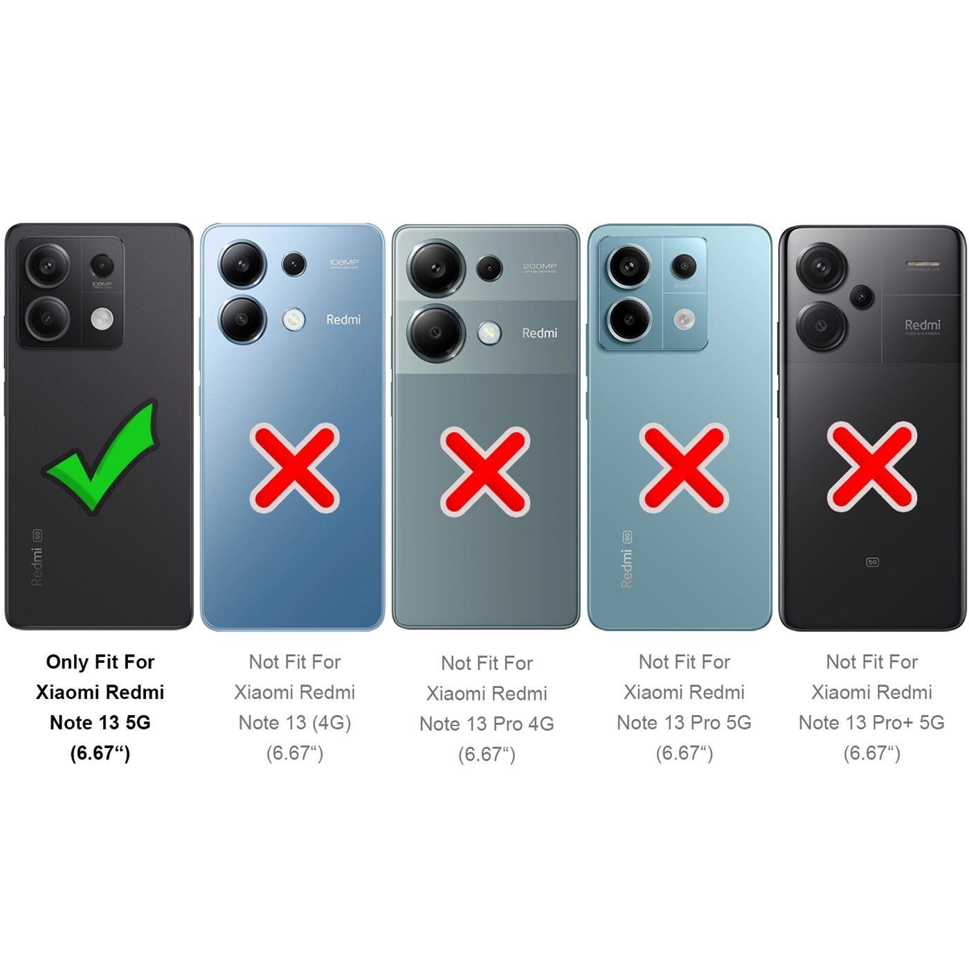 CoolGadget Handyhülle Armor Shield Case für Xiaomi Redmi Note 13 5G 6,67 Zoll, Outdoor Cover Magnet Ringhalterung Handy Hülle für Redmi Note 13 5G