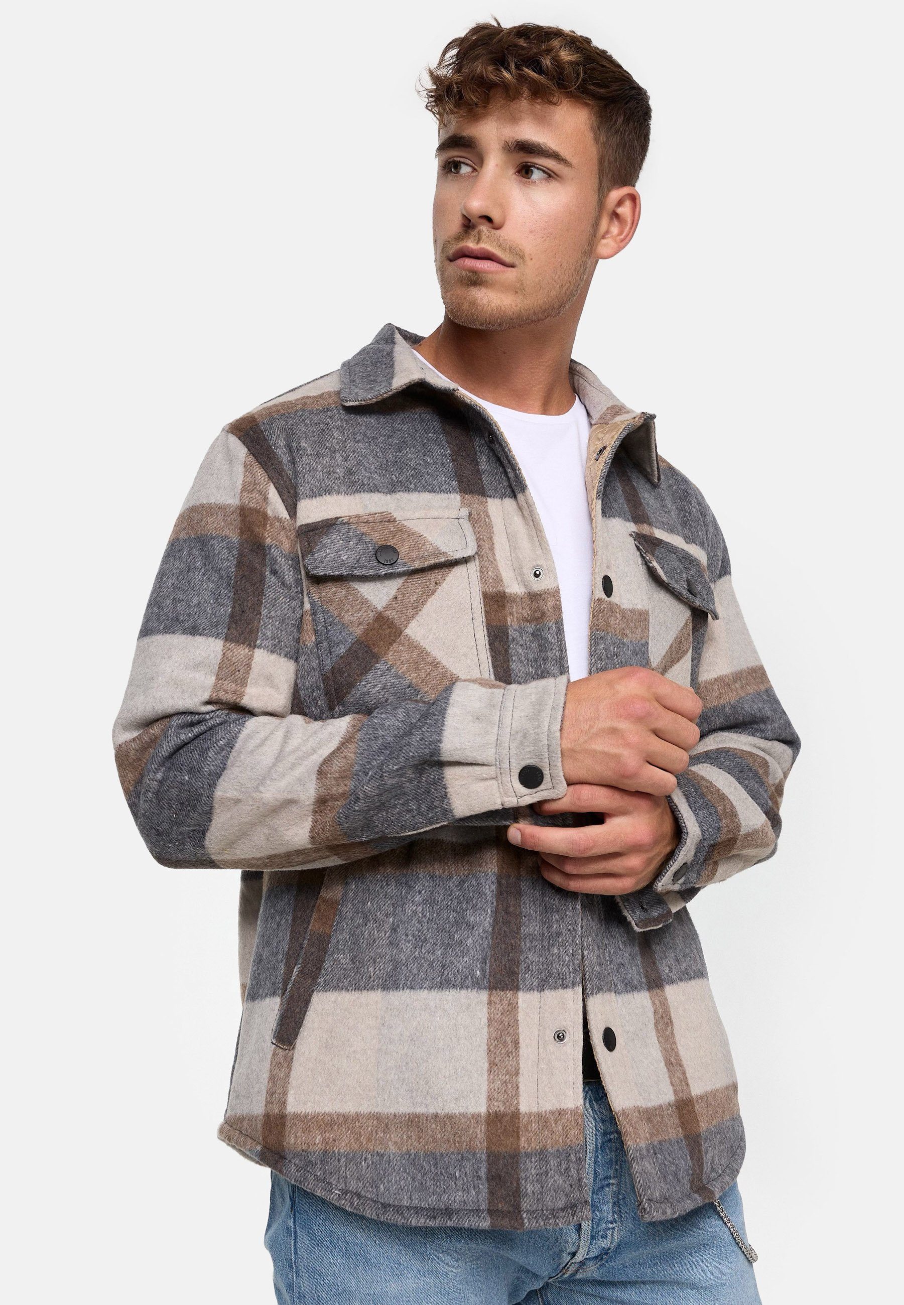 INDICODE Hemdjacke Herren Spin Übergangsjacke Herrenjacke mit klassischem Karomuster – Bild 4 von 5