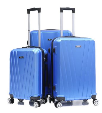 KESSMANN Kofferset Hartschalenkoffer Set 3 Teilig Kofferset S-M L XL mittel groß Koffer, 4 Rollen, (Koffer-Set, 3 tlg., Leichtgewicht Rollkoffer 360° Rollen Reisen Urlaub Reisekoffer Set), Trolley Gepäckset Hartschalenkoffer Urlaubskoffer Handgepäck Organizer