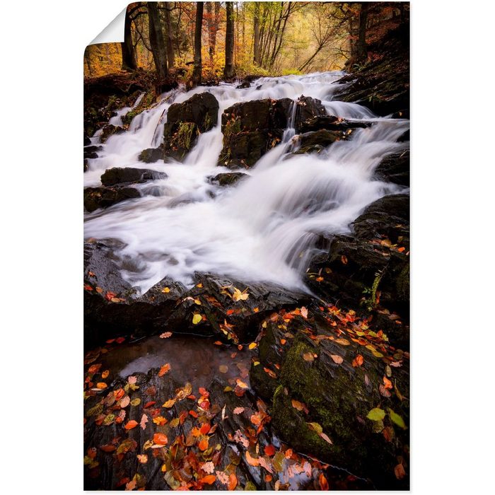Artland Wandbild Wasserfall im Herbst Wasserfallbilder (1 St) als Alubild Leinwandbild Wandaufkleber oder Poster in versch. Größen