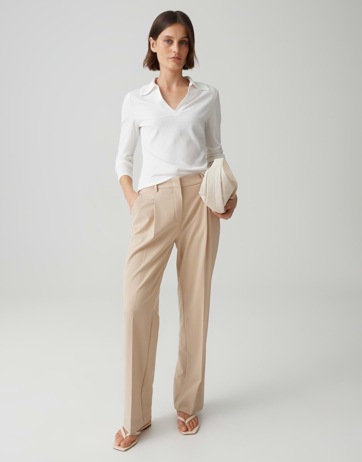 OPUS PANTS Stoffhose MOIRA Wide Leg mit Komfortbund verdeckter Zip-Fly, weicher Griff, elastischer Stoff
