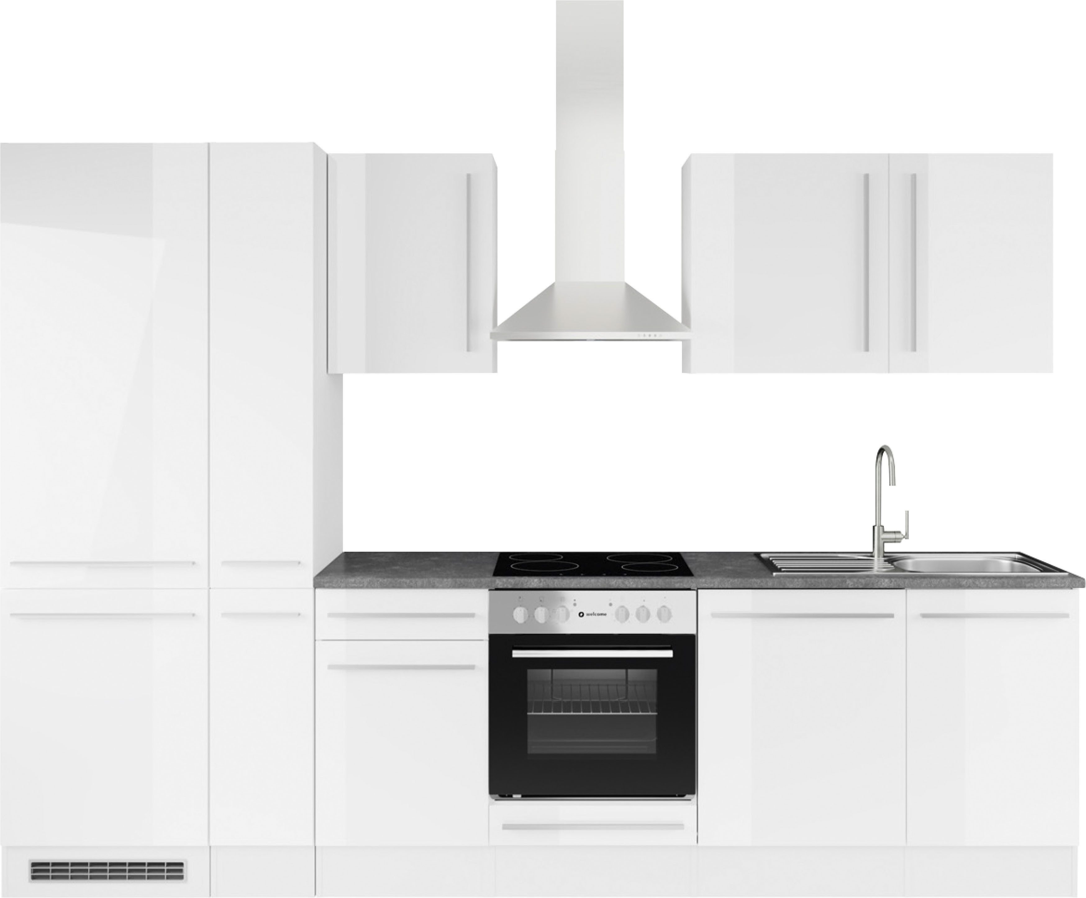 BASIC by Balculina Küchenzeile Jazz, Breite 310 cm, wahlweise mit E-Geräten