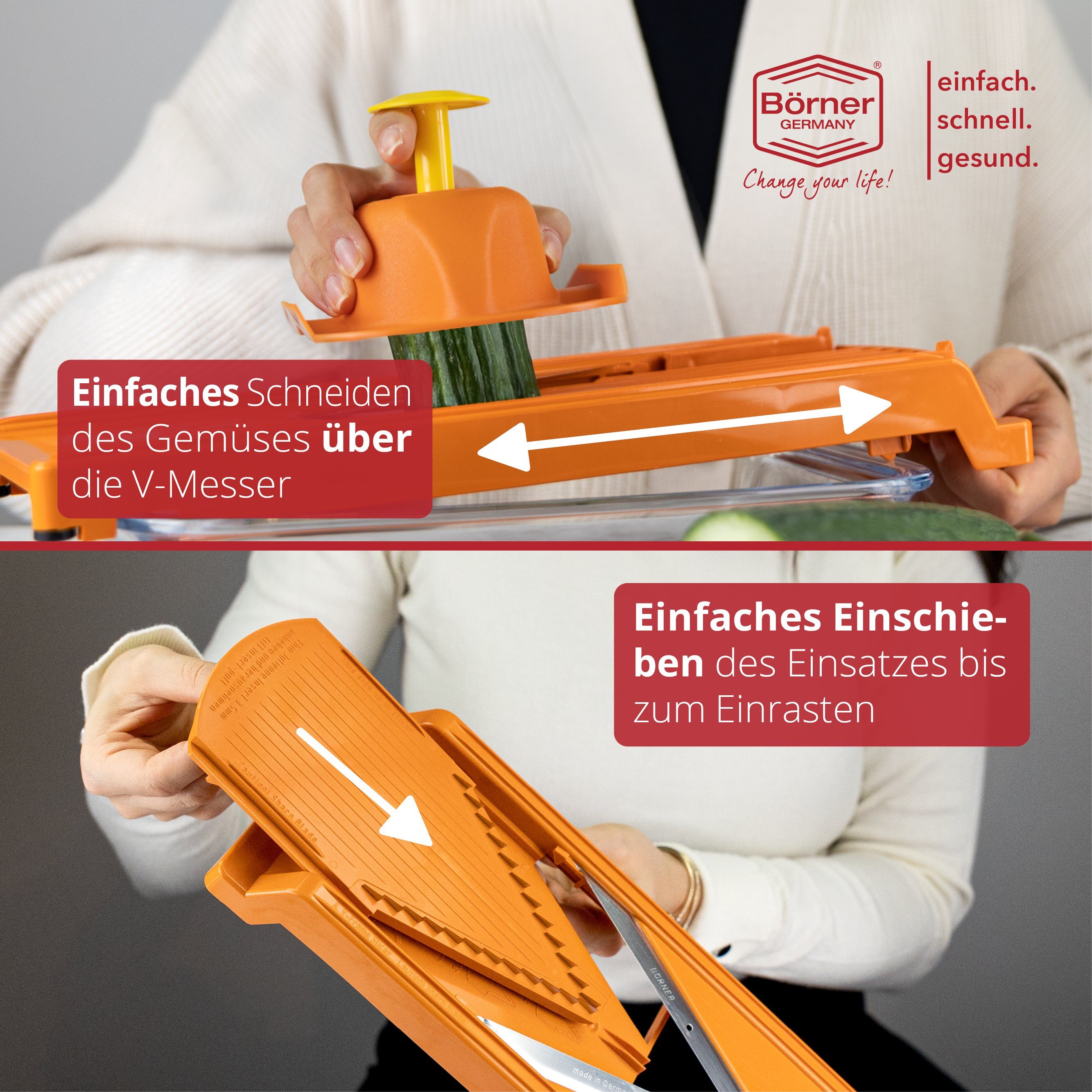 Set Börner Profi Orange Gemüsehobel V3 TrendLine Gemüsehobel