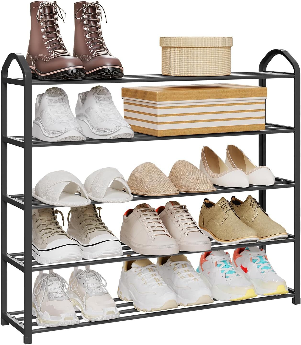 Woltu Schuhregal, 1-tlg., Ablage Ständerregale 4 Schicht für 16 Paare Schuh günstig online kaufen