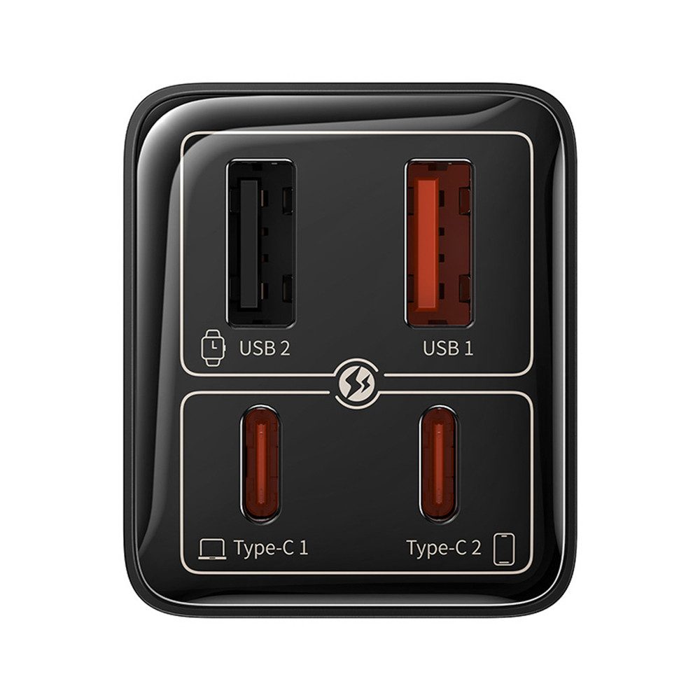 Baseus Baseus GaN6 Pro 65W Ladegerät + 100W USB C Kabel Schwarz Smartphone-Ladegerät