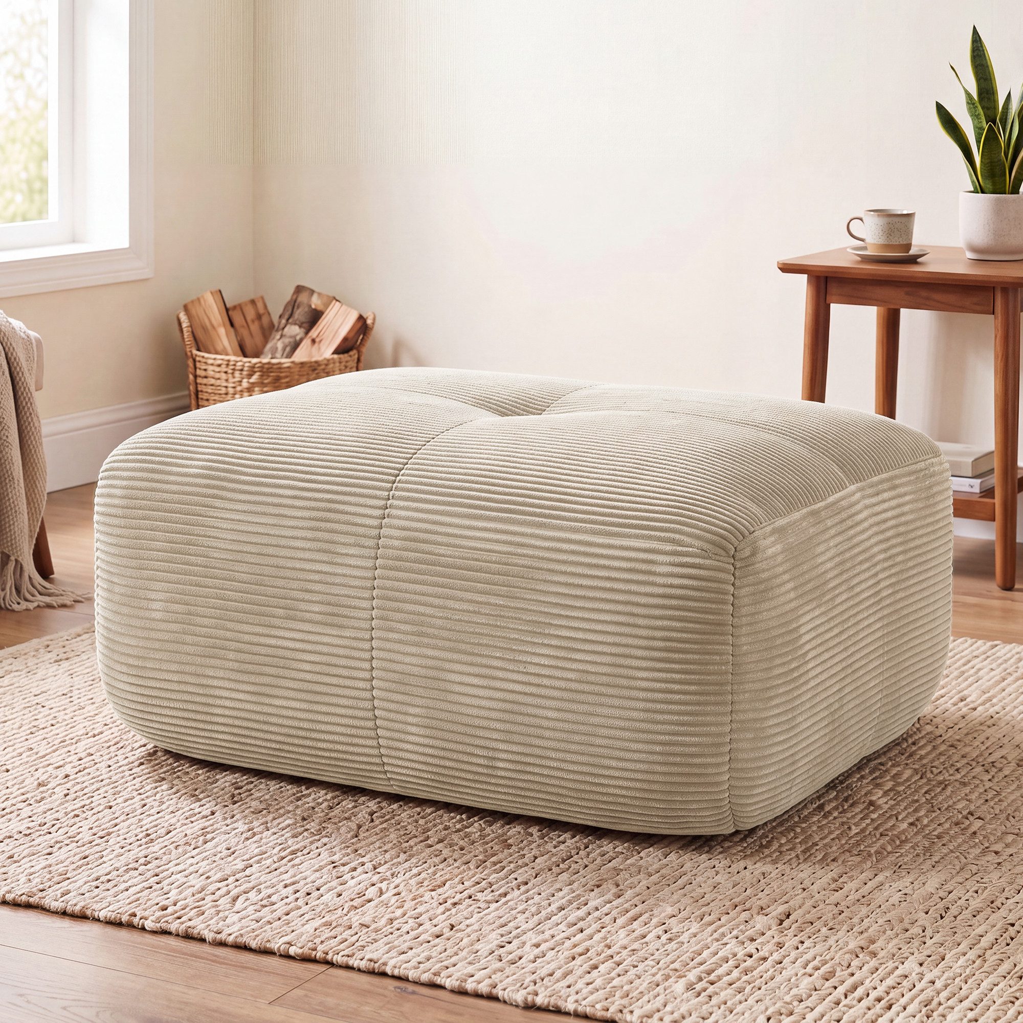 Odikalo 3-Sitzer Ecksofa modular kombinierbar Polstersofa, Modulares Ecksofa ohne Montage, ergonomisch und haustierfreundlich, aus Cordstoff mit extra-breiten Armlehnen, 32D hochelastische Polsterung für Wohnzimmer und Schlafzimmer, Green