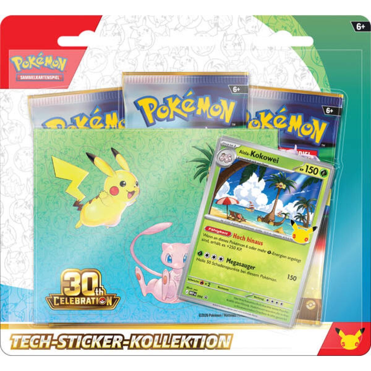 POKÉMON Sammelkarte 3er Tech-Sticker Blister 30 Jahre Jubiläum