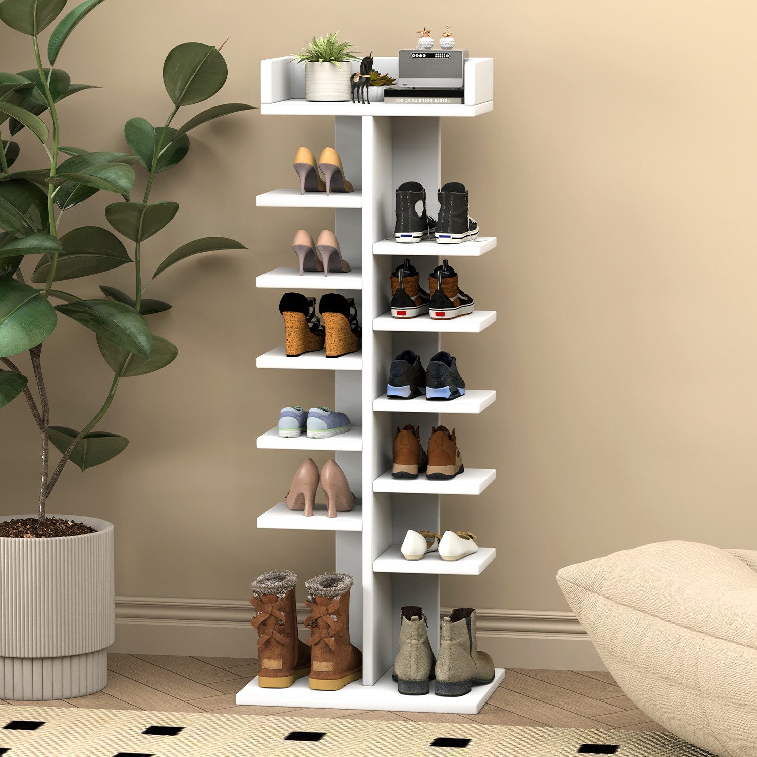 oyajia Schuhregal mit 12 Ebenen, Schuhregal schmal platzsparend, für Eingan günstig online kaufen