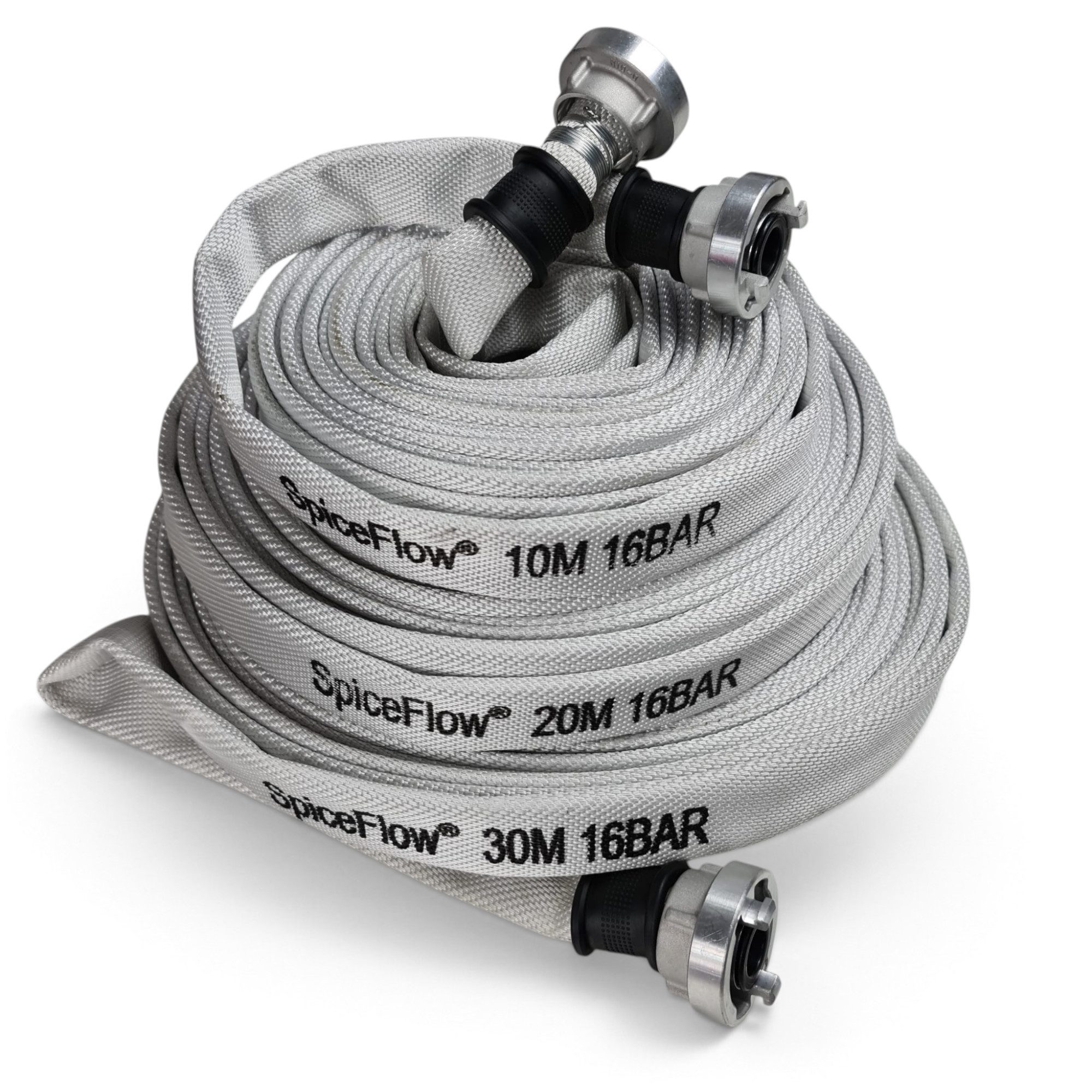SpiceFlow Gartenschlauch Bauschlauch mit Storz-D 30 Meter, Storz-D-Anschlusskupplungen