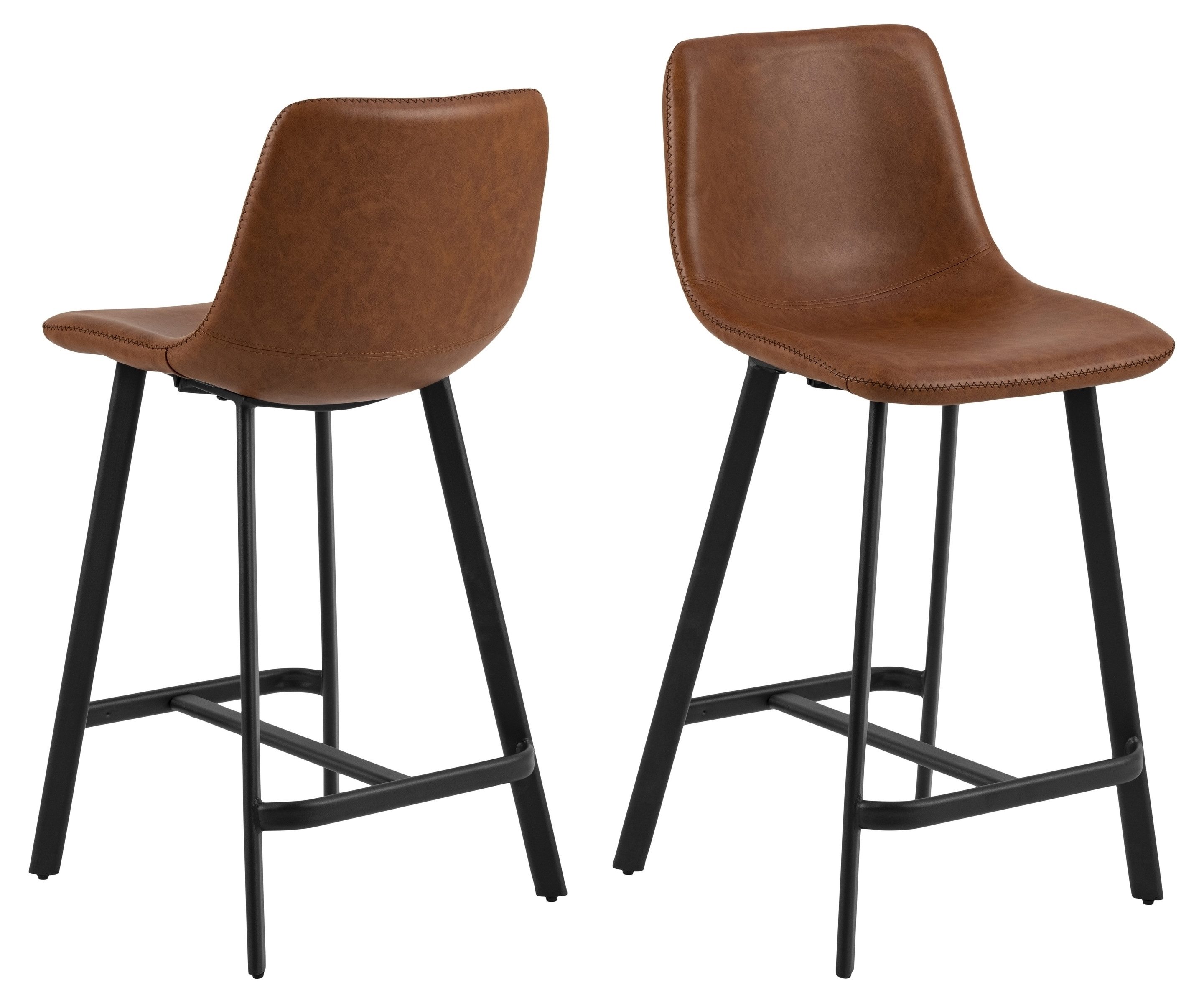 freiraum Barhocker I_Oregon, (2er-Set) in cognac - 43,5x91,5x50 (BxHxT)