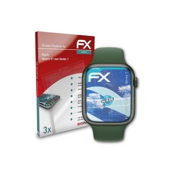 atFoliX Schutzfolie Displayschutzfolie für Apple Watch 41 mm Series 7, (3 Folien), Ultraklar und flexibel