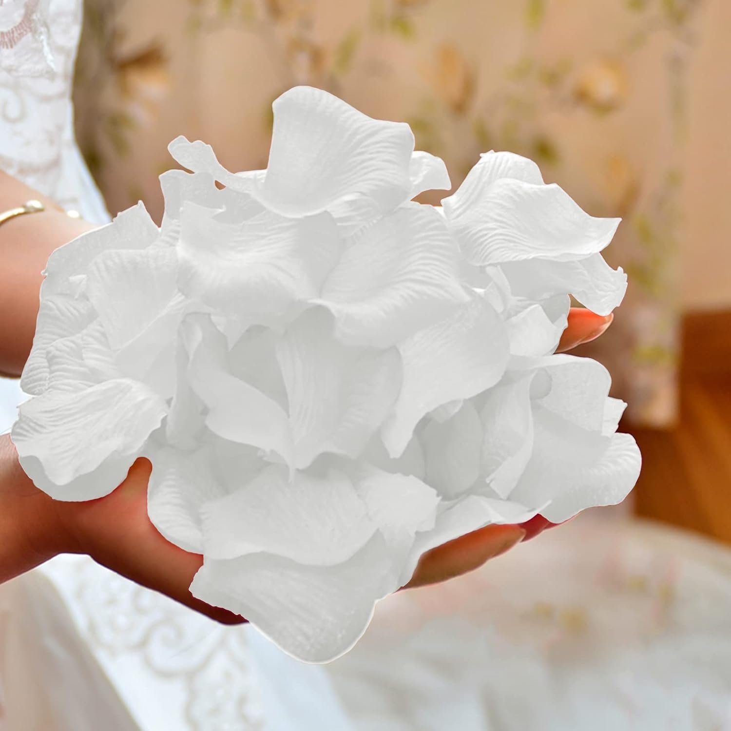 Rosenblättern, weiße Hochzeit, künstlichen 1-Paket von Trockenblume WaKuKa Rosen,