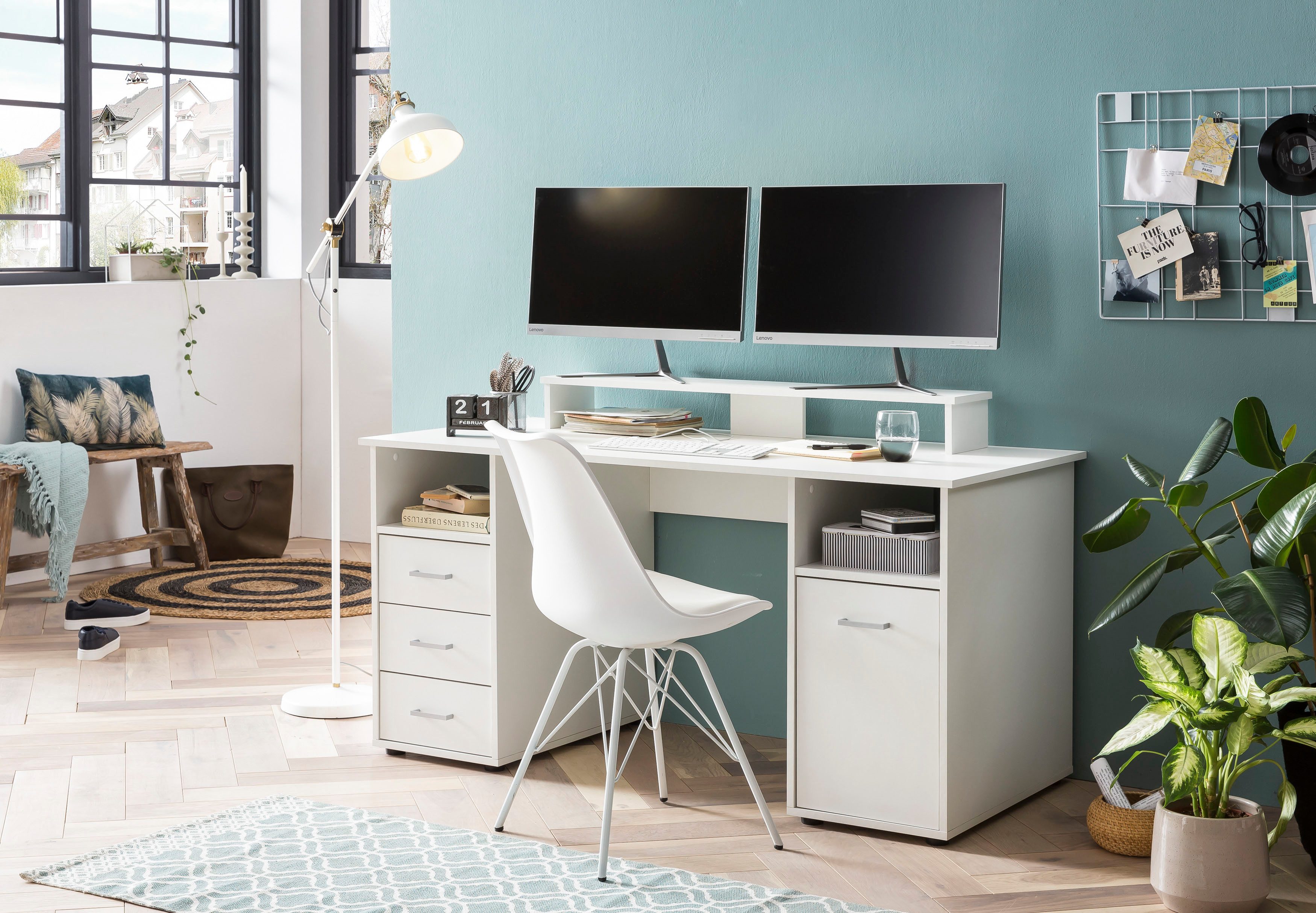 Schildmeyer Schreibtischaufsatz Baku, Bildschirmaufsatz, Breite 110 cm, Made in Germany