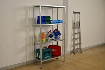 SCHULTE Regalwelt Steckregal mit 4 PowerMAX Fachböden, 65 kg Tragkraft, 180x80x40 cm (HxBxT)