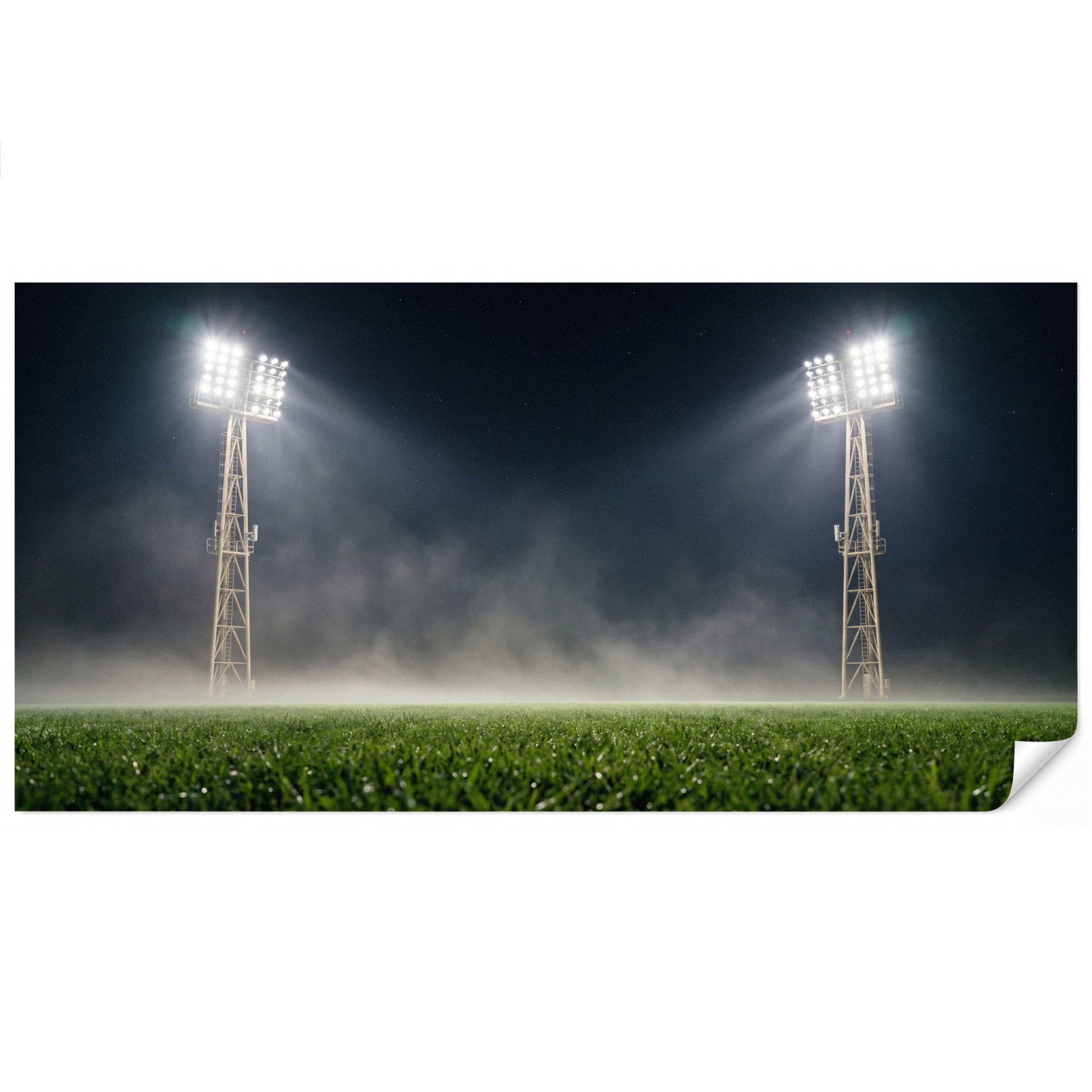 OnlyWow Fototapete Kinderzimmer - Stadion - Flutlichtmast - Sport - Nacht, Matt, bedruckt, Wanddekoration, Vliestapete, Wohnzimmer, Modern 500x240cm