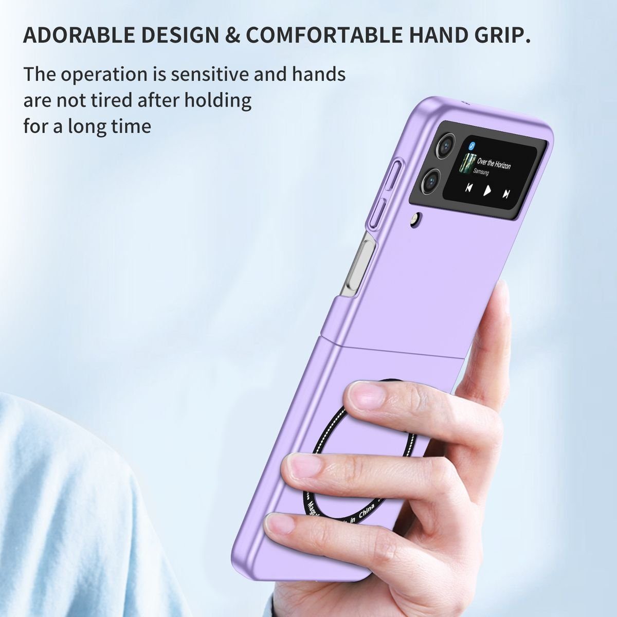 Wigento Handyhülle Für Samsung Galaxy Z Flip4 5G Magnet Magsafe Design Handy  Tasche Hülle Etuis Lila