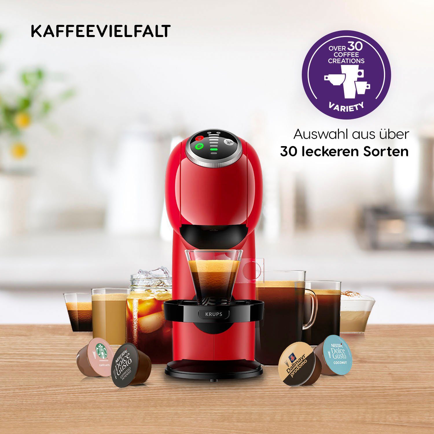 NESCAFÉ® Dolce Gusto® Kapselmaschine KP3405 Abschaltung, automatische Temperaturwahl, Liter S Plus, Genio Wassertank 0,8