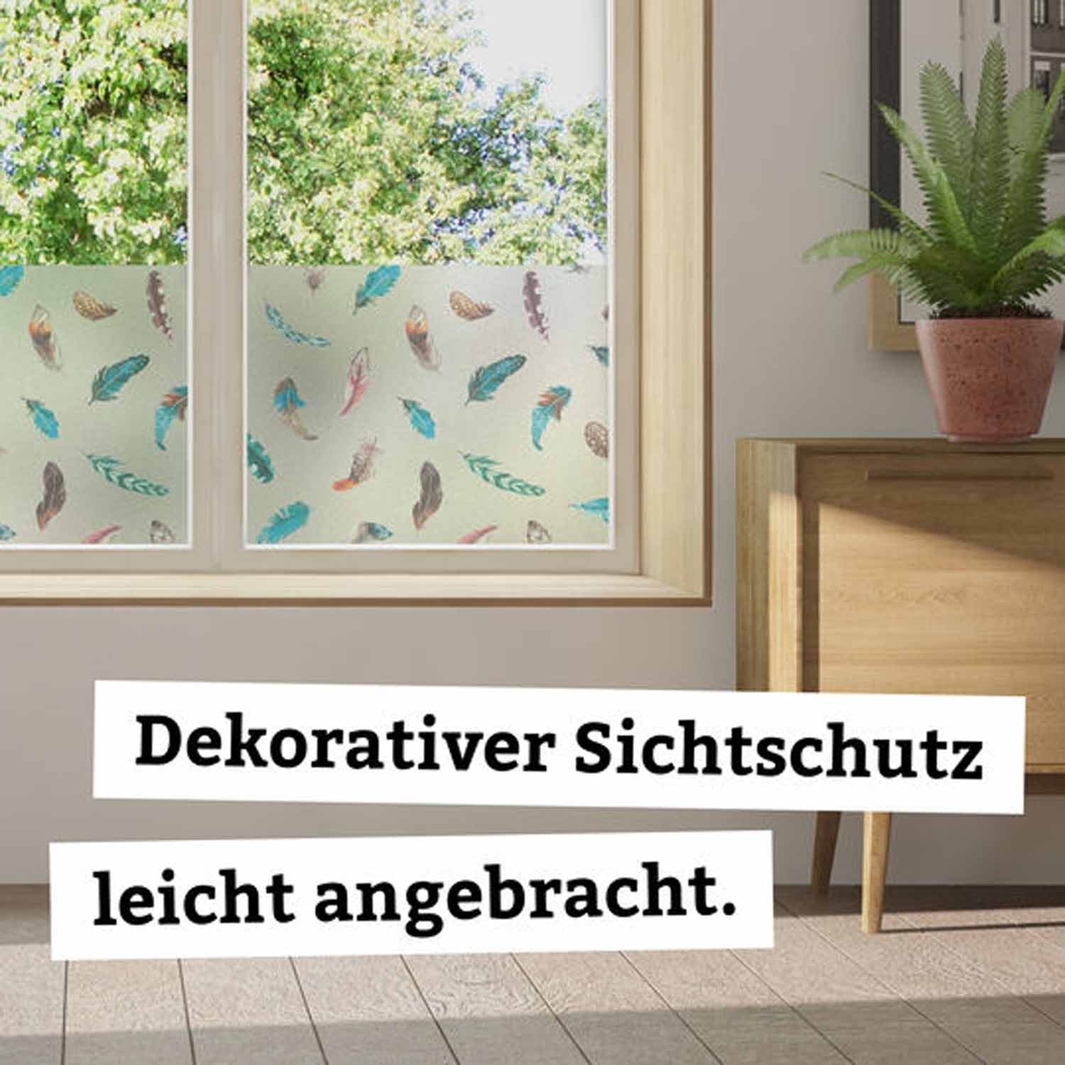 d-c-fix Fensterfolie Finja Sichtschutzfolie selbsthaftend Deko Folie für Fenster innen, Spürbar geprägt, Statisch haftend - Rückstandslos entfernbar & wiederverwendbar