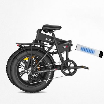 Fangqi E-Bike 20Zoll E-Mountainbike, Shimano 7-Gang,Farbinstrument,Doppelmotor, shimano, Kettenschaltung, Heckmotor, (spar-set, rein elektrischer Modus, rein mechanischer Modus, Power-Assist-Modus), Gesamtlaufleistung 70 km, mechanische Bremse, verstellbarer Sitz