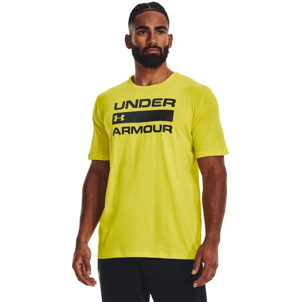 Neongelb Team Wordmark T-Shirt Under Armour® Issue UA Kurzarm-Oberteil Herren