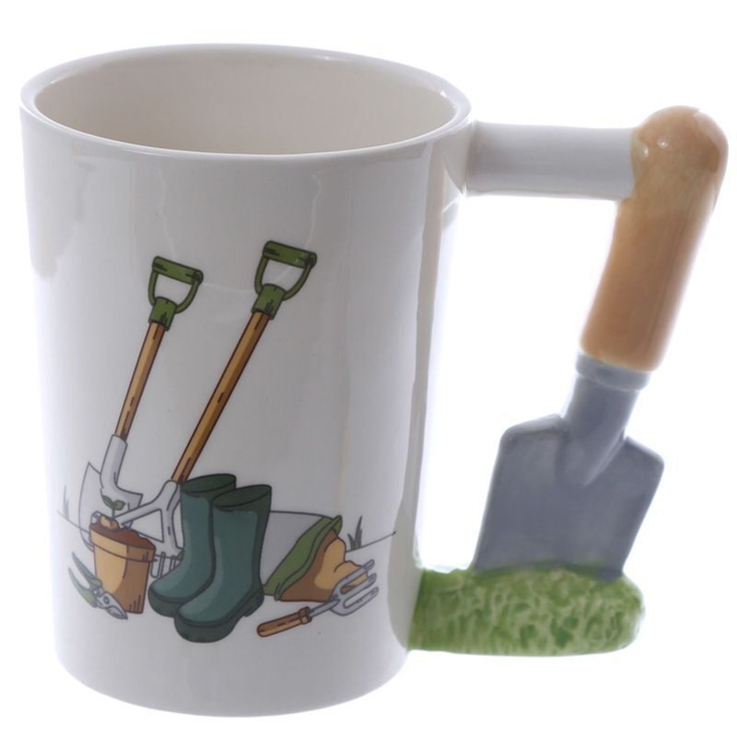 Puckator Tasse Gartenwerkzeuge Kaffeebecher mit Gartenschaufel Henkel