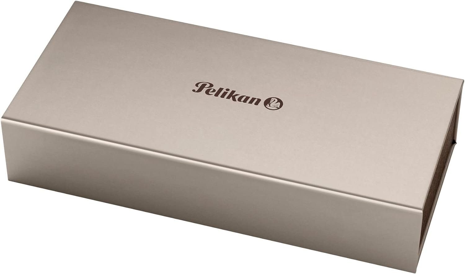 Souverän Pelikan - im Zeichenkohle Etui Kugelschreiber silber-weiß Pelikan K405