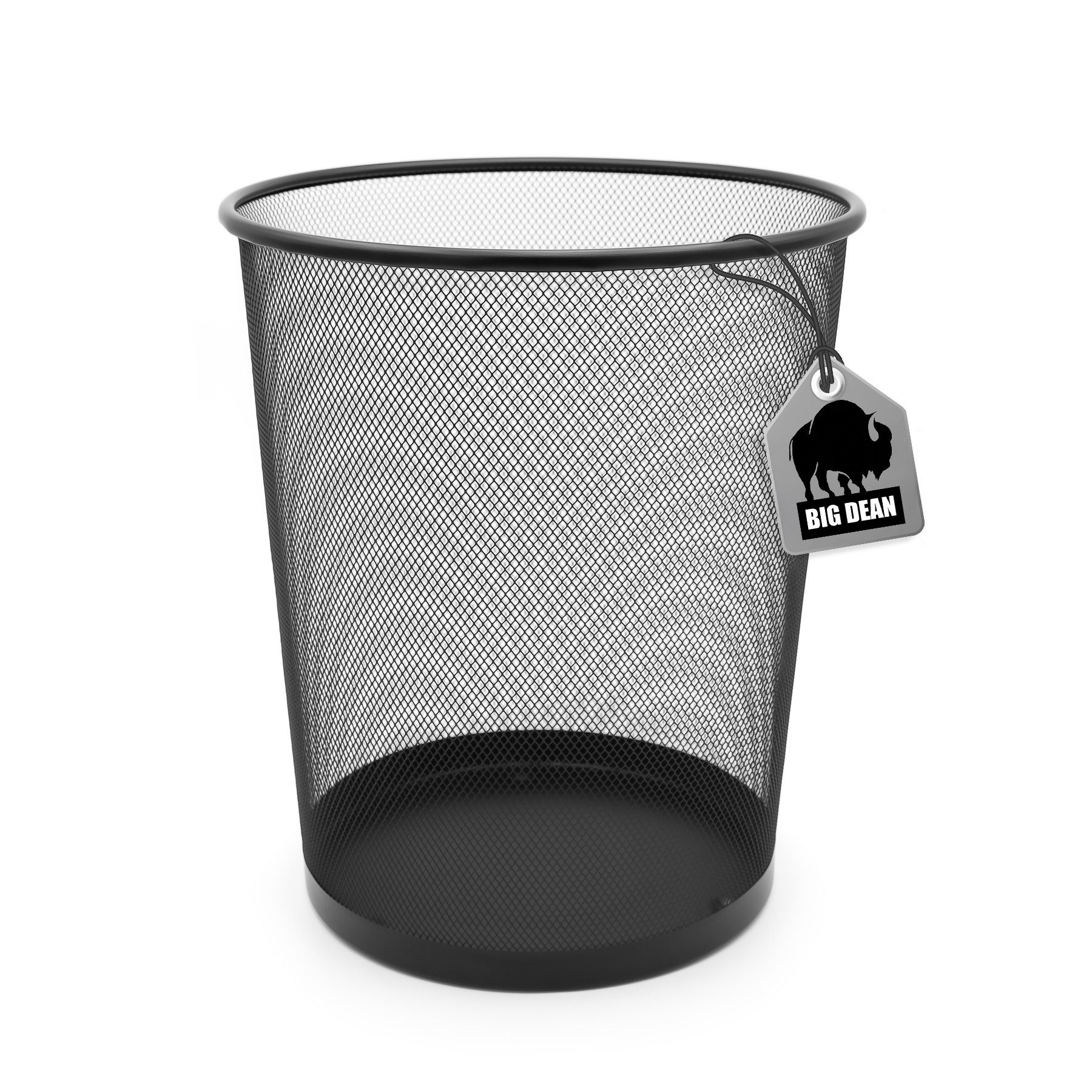 BigDean Papierkorb Mülleimer schwarz 20L Draht robuster Papiereimer für Papierabfälle, Klassisches Zeitloses Design, Leicht, Langlebig, Stabil