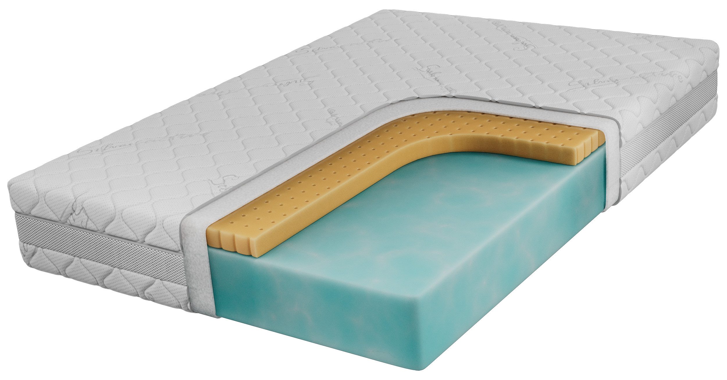 Latexmatratze ROVO, MKS MÖBEL, 19 cm hoch, (Matratze, Latex, HR-Kaltschaum, elastisch, punktelastisch, atmungsaktiv), Sivo: Mikrofaser mit Silberfaser, antistatisch, antibakteriell