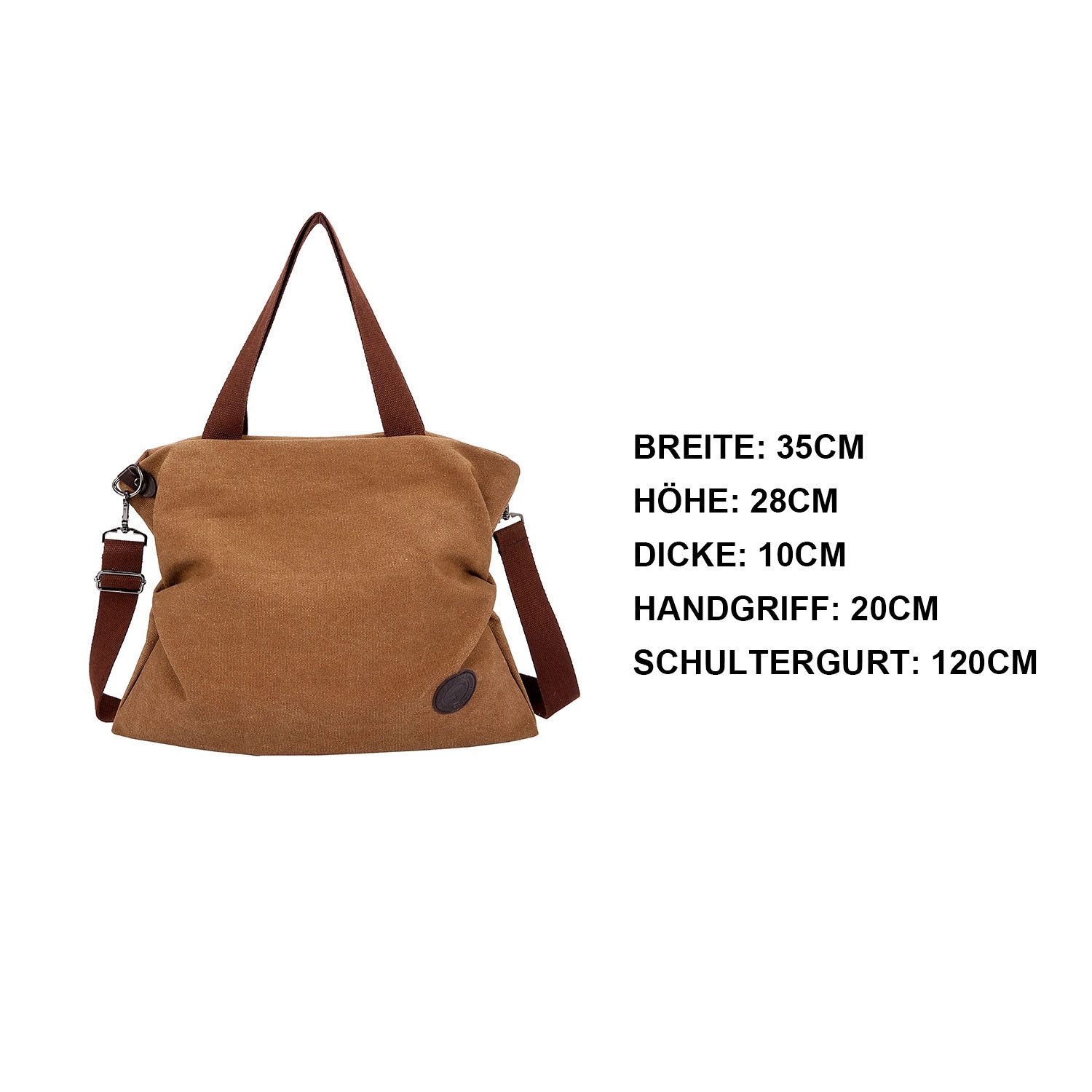 Refttenw Schultertasche Damen Canvas Handtasche Umhängetasche günstig online kaufen