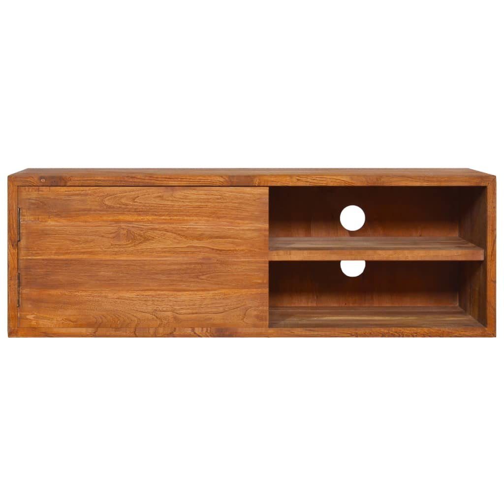 Massivholz vidaXL cm Teak TV-Schrank (1-St) Wand-TV-Schrank 90x30x30