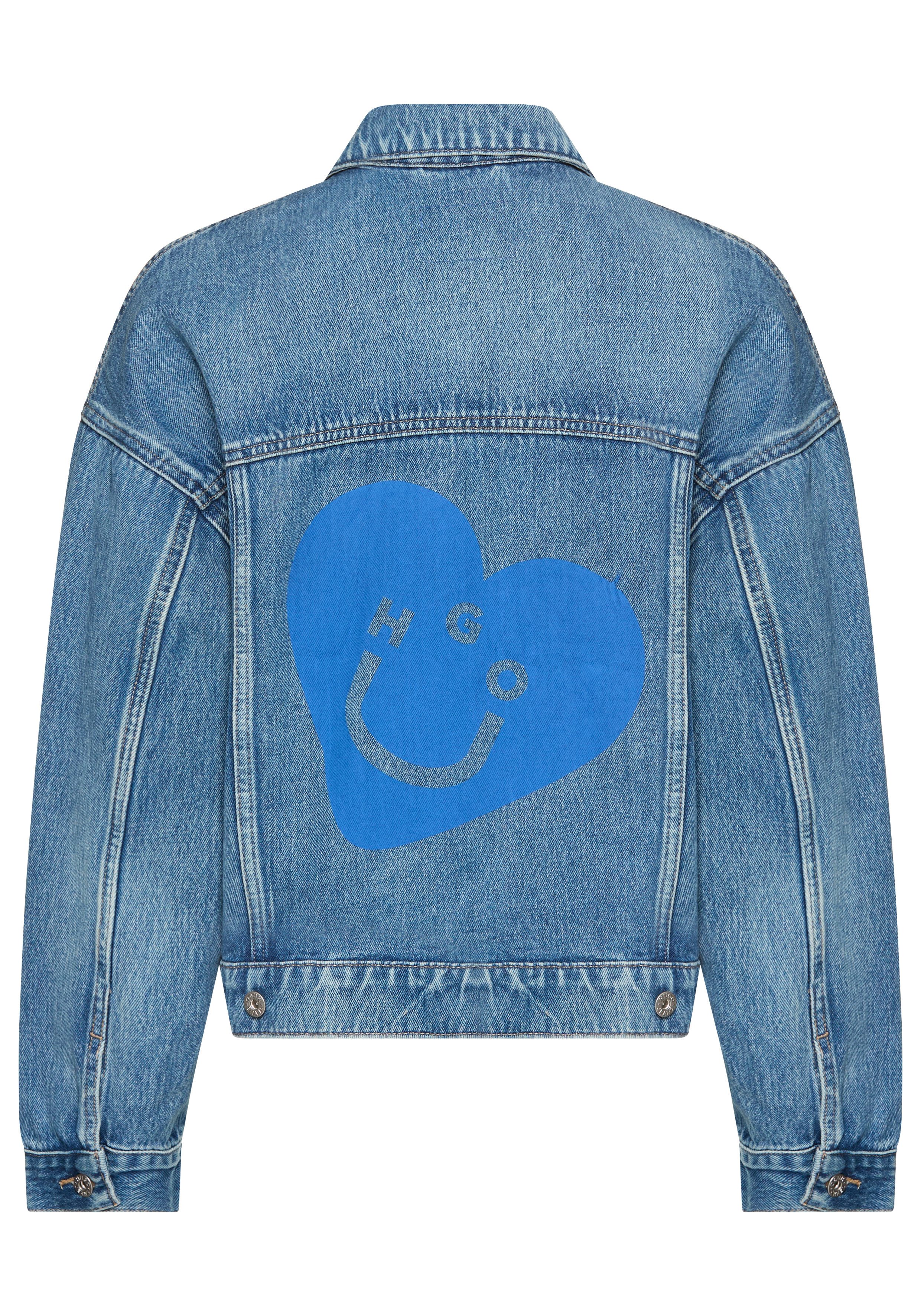 HUGO Blue Jeansjacke Lou_B mit Backprint günstig online kaufen