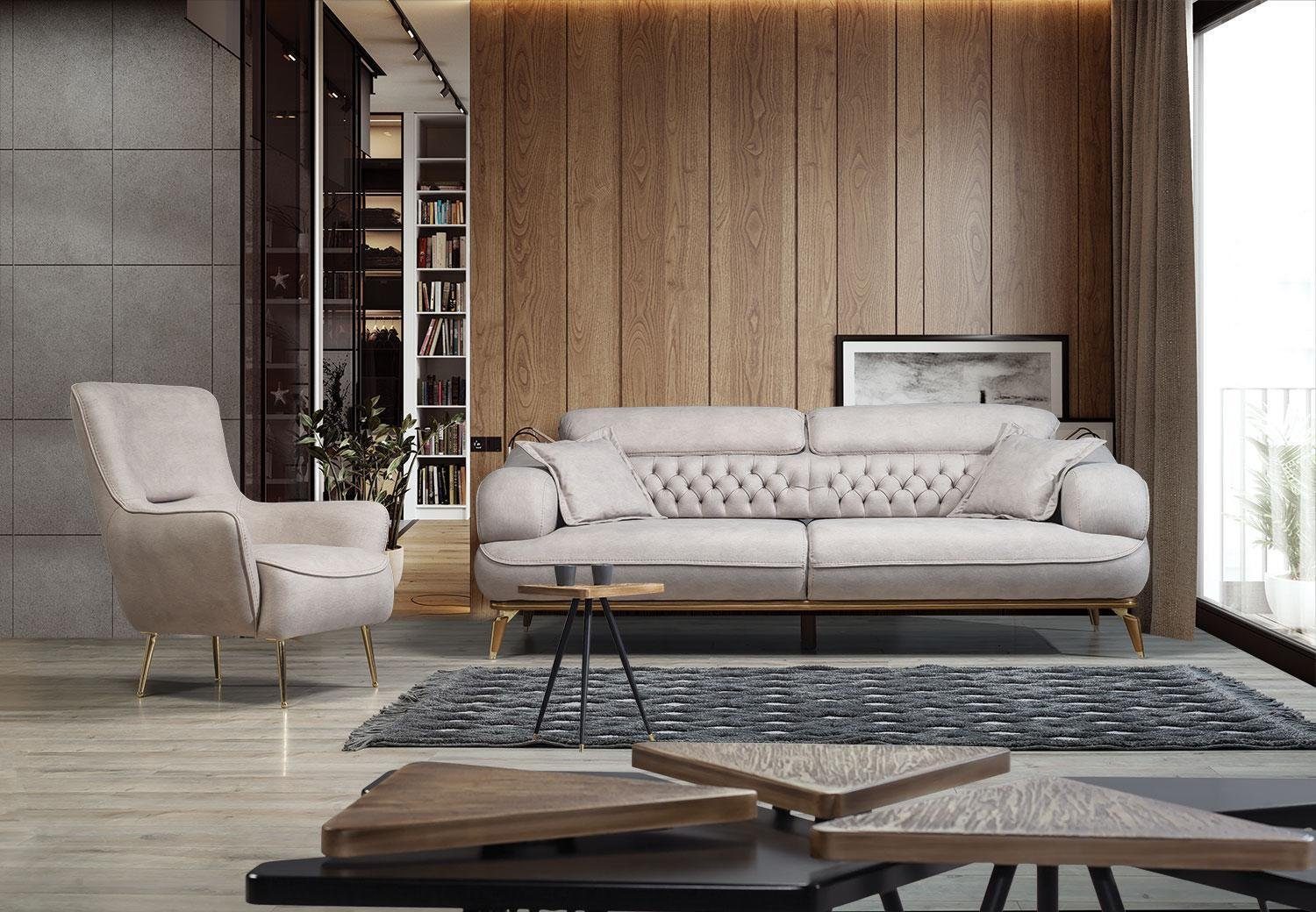 Relax Polster Lounge (1-St., Möbel JVmoebel Möbel Sessel in Design Made Sessel Sessel), Luxus Weiß Europa Einsitzer