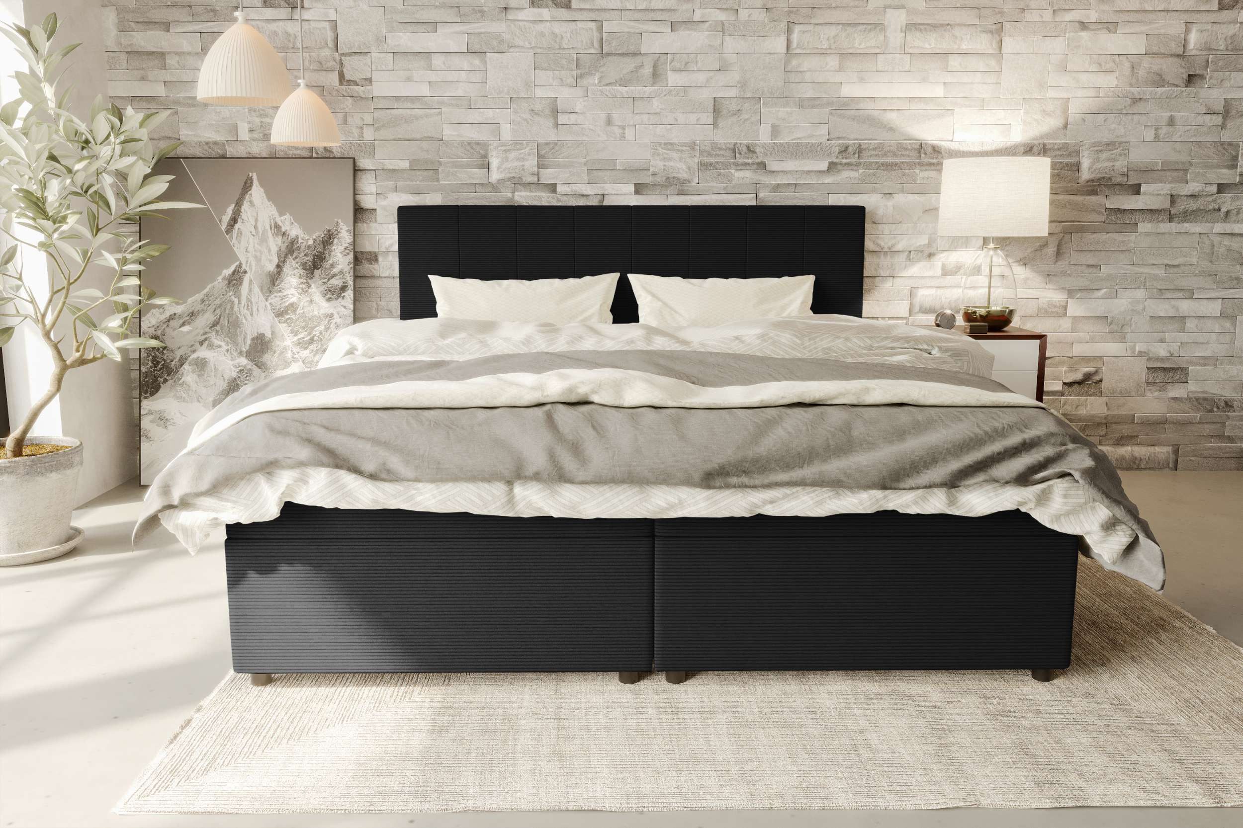 99rooms Boxspringbett Kira (Schlafzimmerbett, Bett), 140/160/180/200x200 cm günstig online kaufen