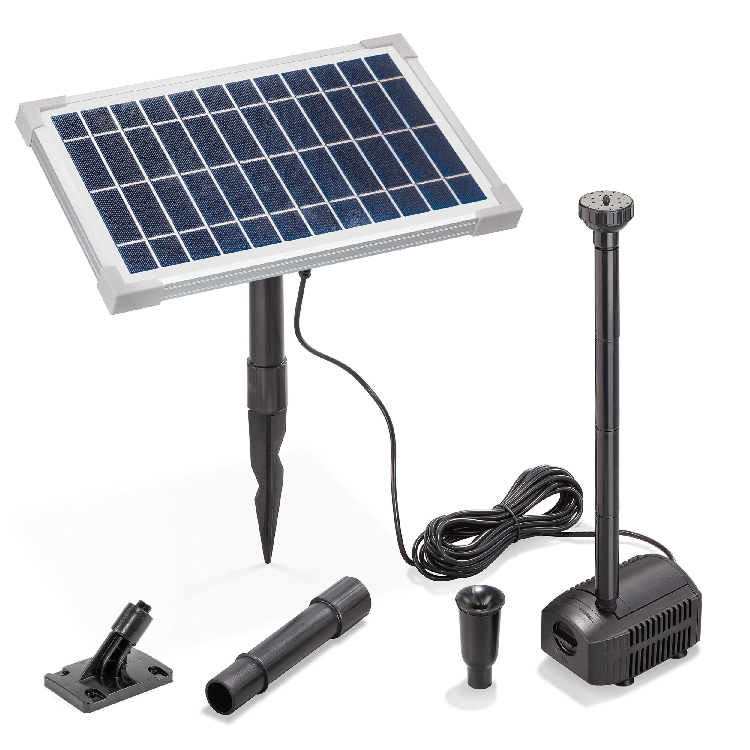 esotec Solarpumpe 8/380 Teichpumpen-Set 380l/h, 8WP Solarmodul, Sprinklersatz 101910 (Komplettset)