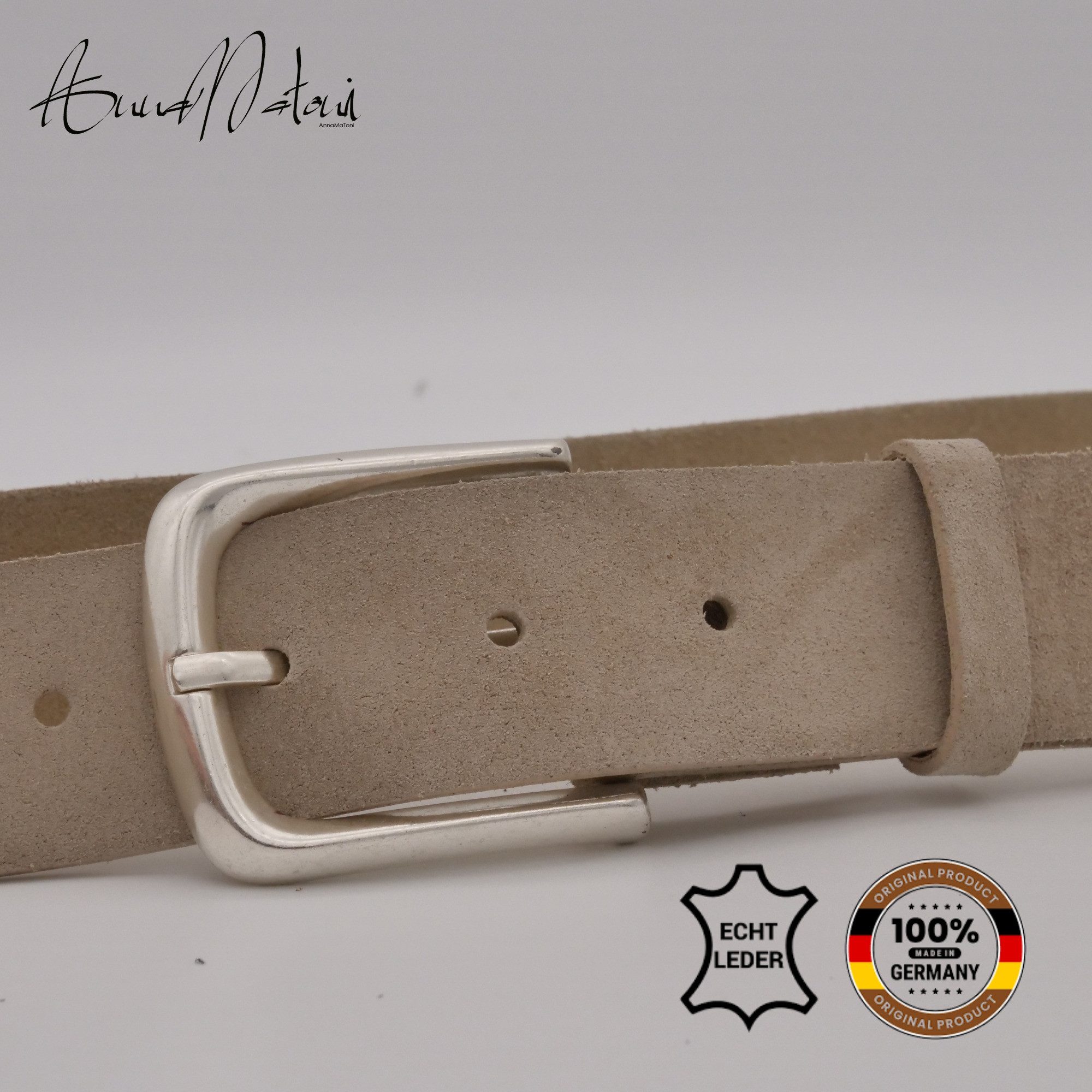 Ledergürtel AnnaMatoni Damen Ledergürtel in hochwertigem Velour Leder 4cm