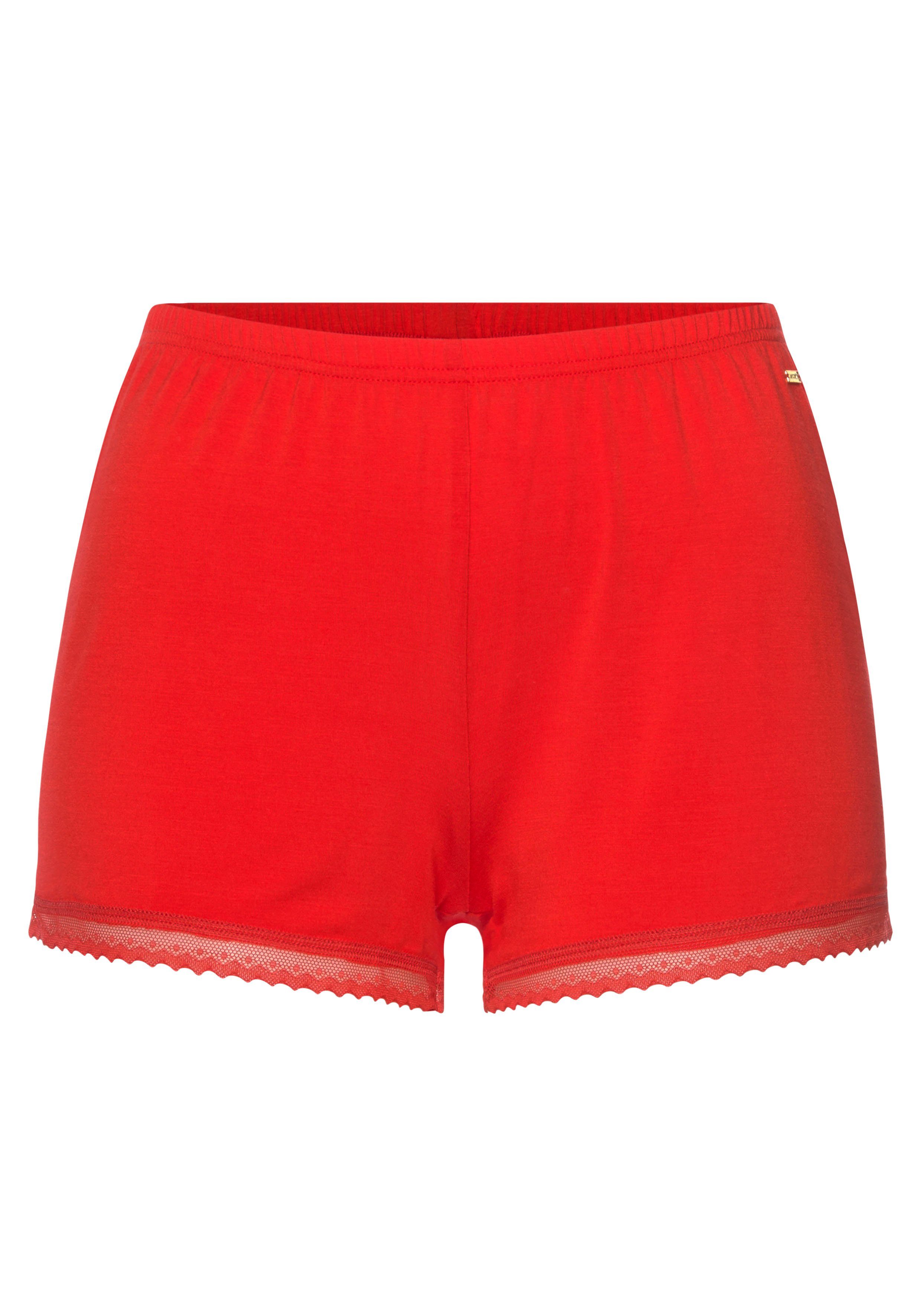 LASCANA Schlafshorts mit Spitzenbesatz