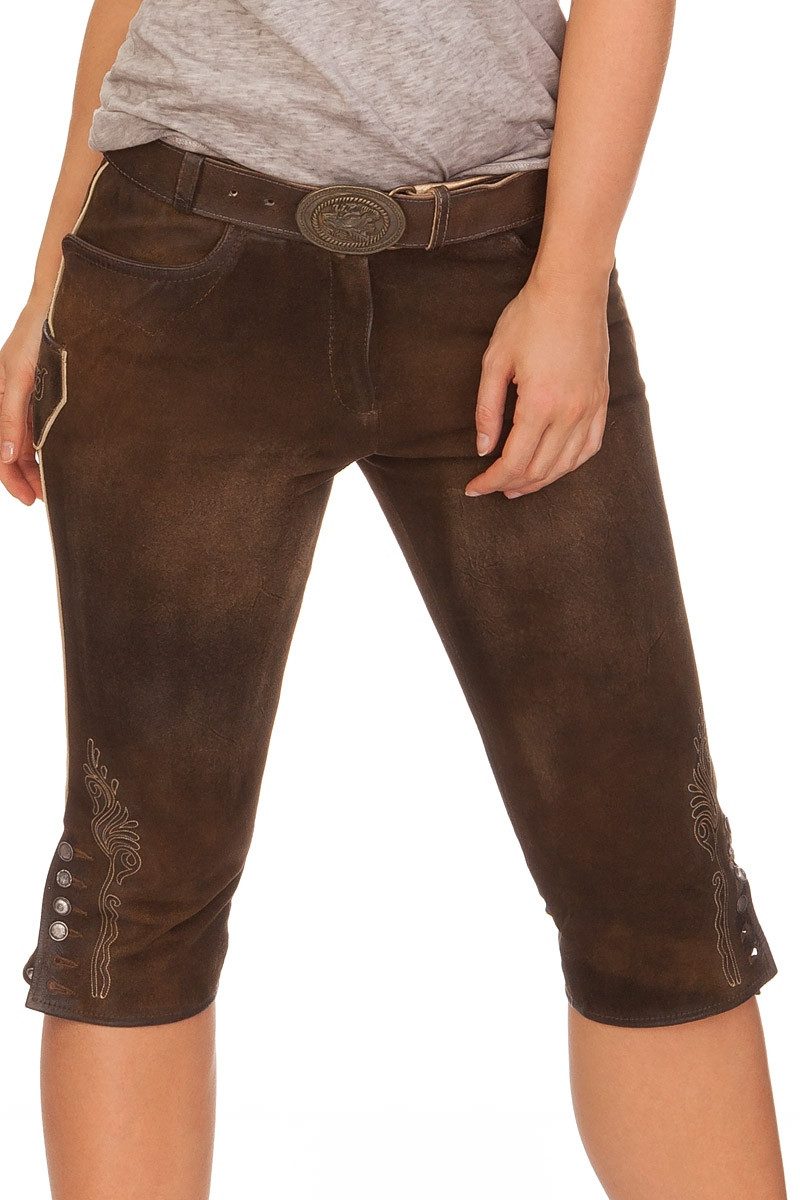 Maddox Lederhose Trachtenlederhose Damen - URSULA - nuss günstig online kaufen