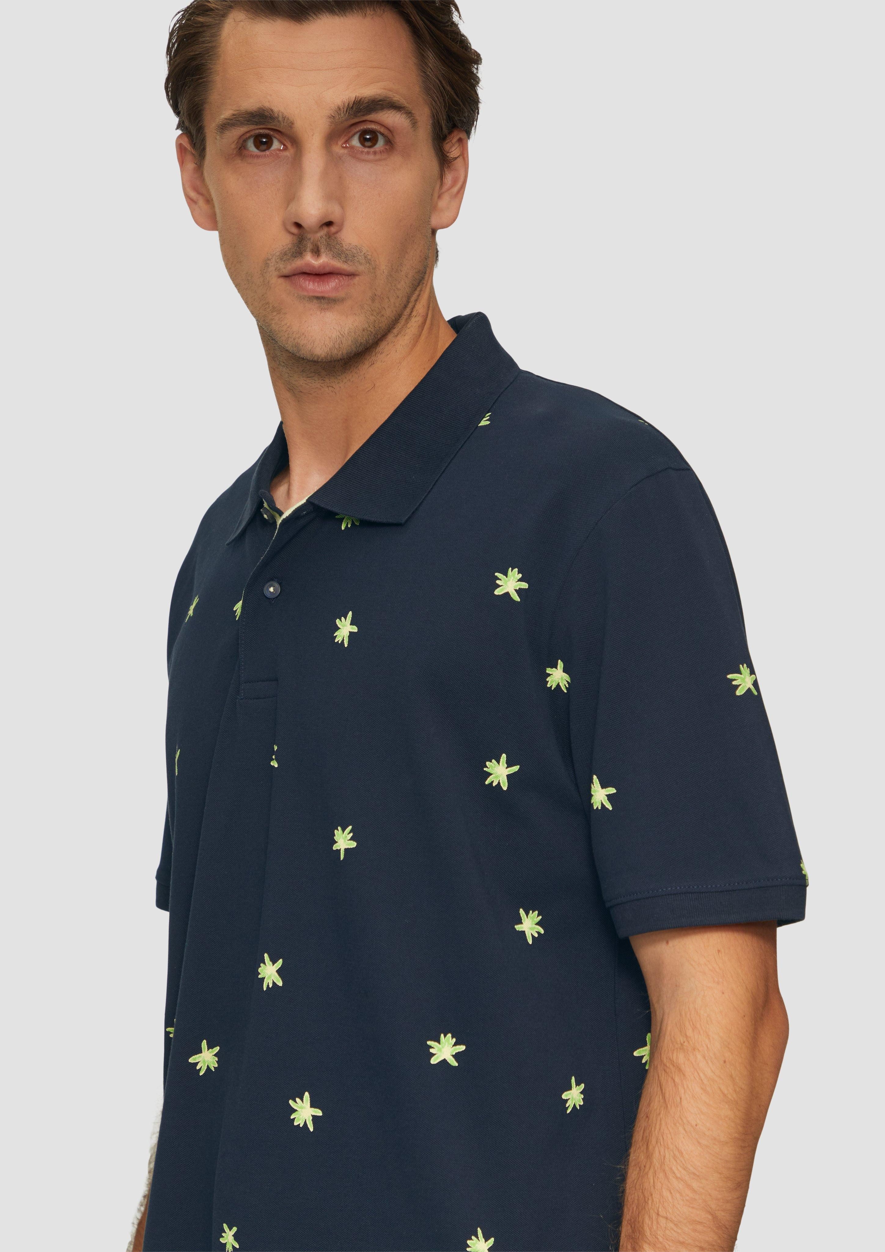 s.Oliver Kurzarmshirt Poloshirt mit All-over-Print und günstig online kaufen