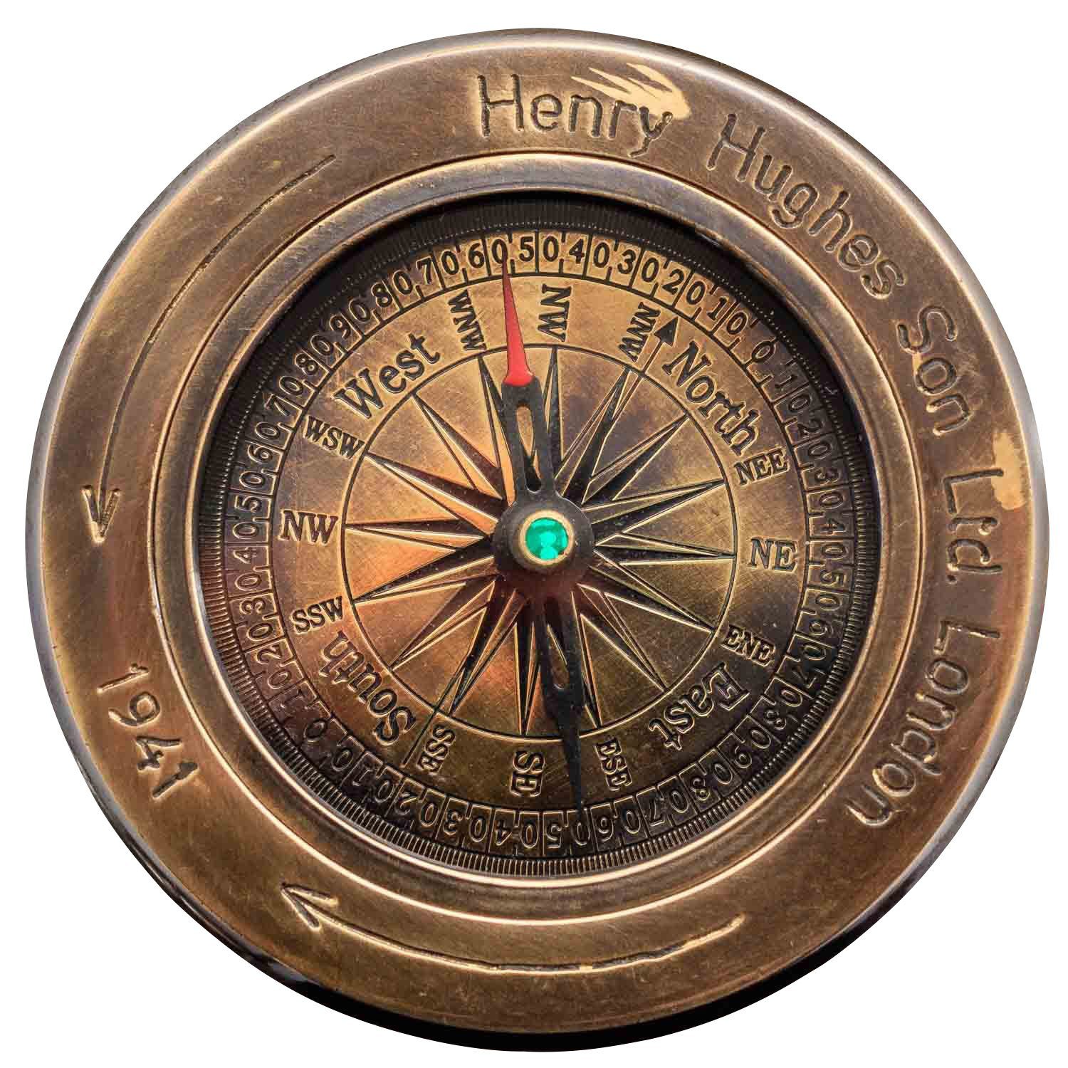 Schiff Navigation R Maritim Kompass Aubaho Messing Dekoration Antik-Stil Kompass Glas