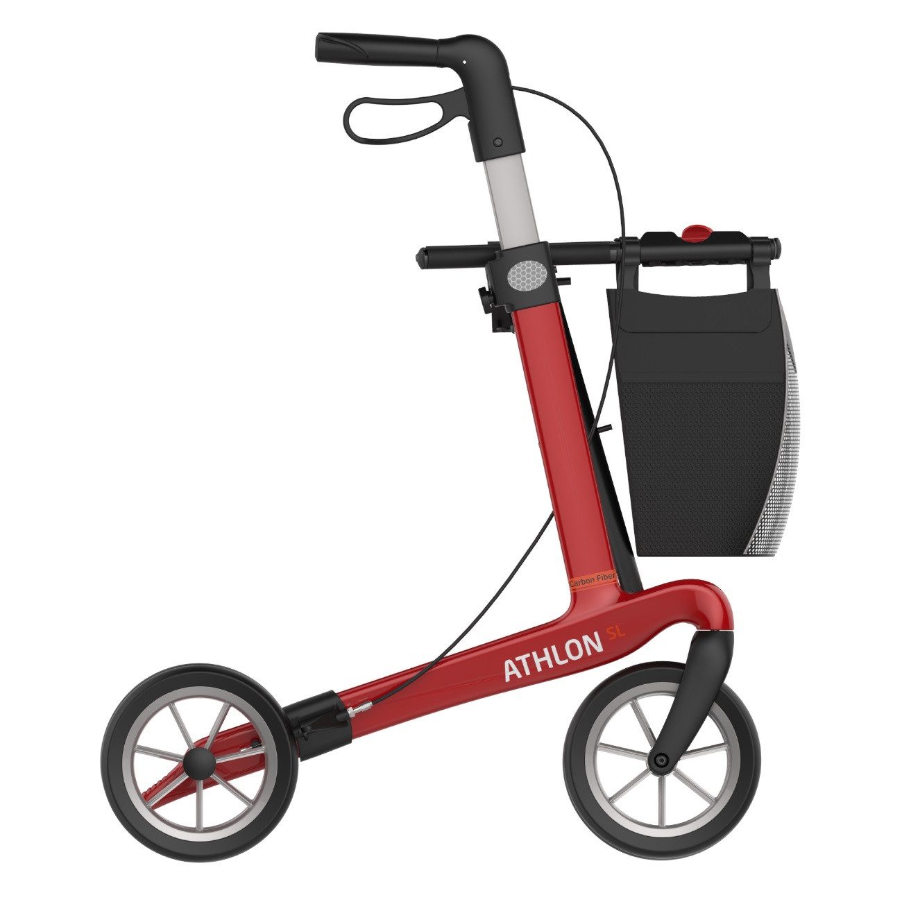 Rehasense Rollator Rehasense Athlon SL Carbon Rollator, Gr.L, PUR Softräder, Racing Red