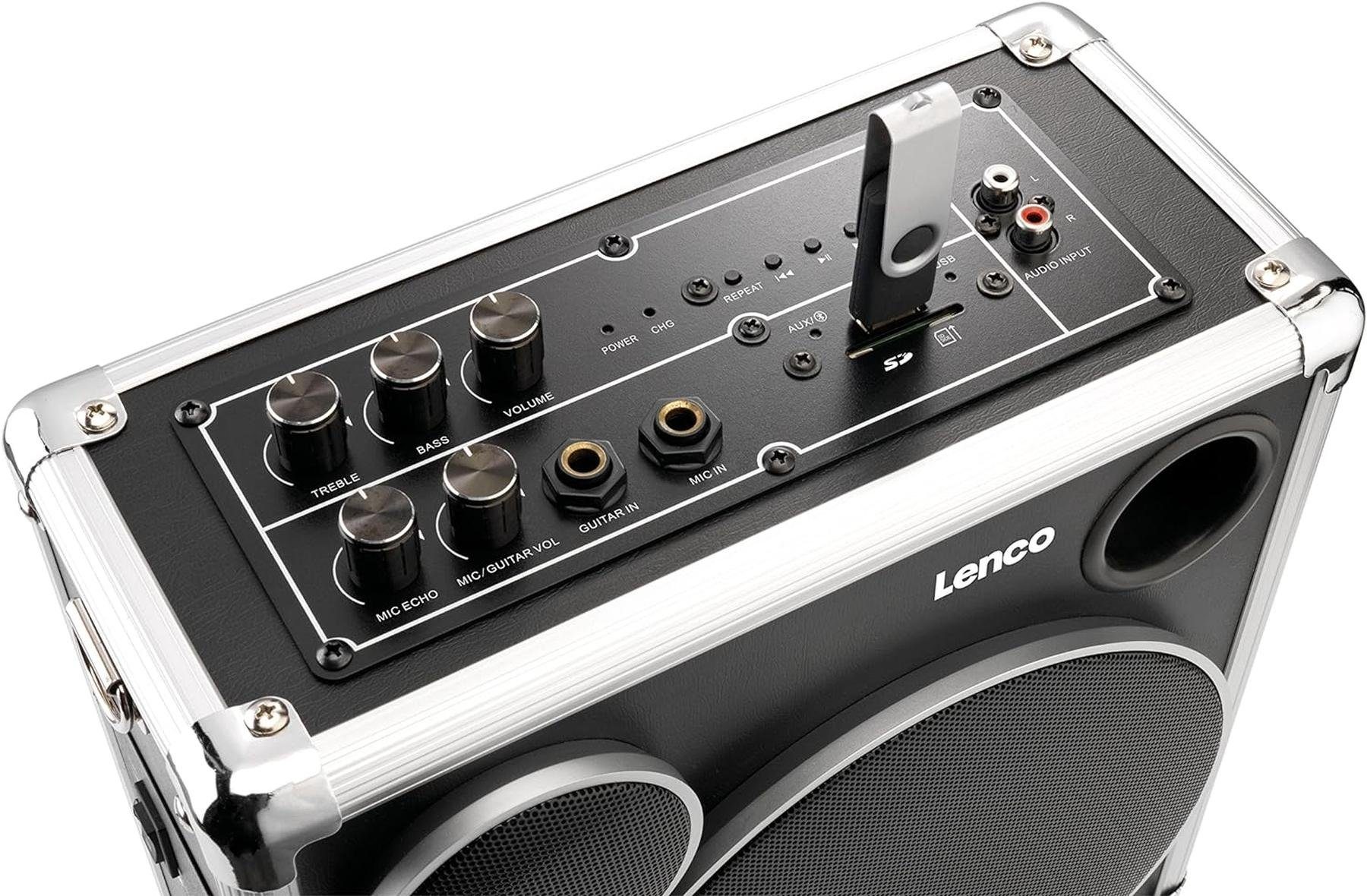 Lenco USB Tragbares Karaoke W, SD-Kartenlese (30,00 Funktion) mit und Soundsystem Bluetooth, Bluetooth, PA-45 Lenco Stereoanlage