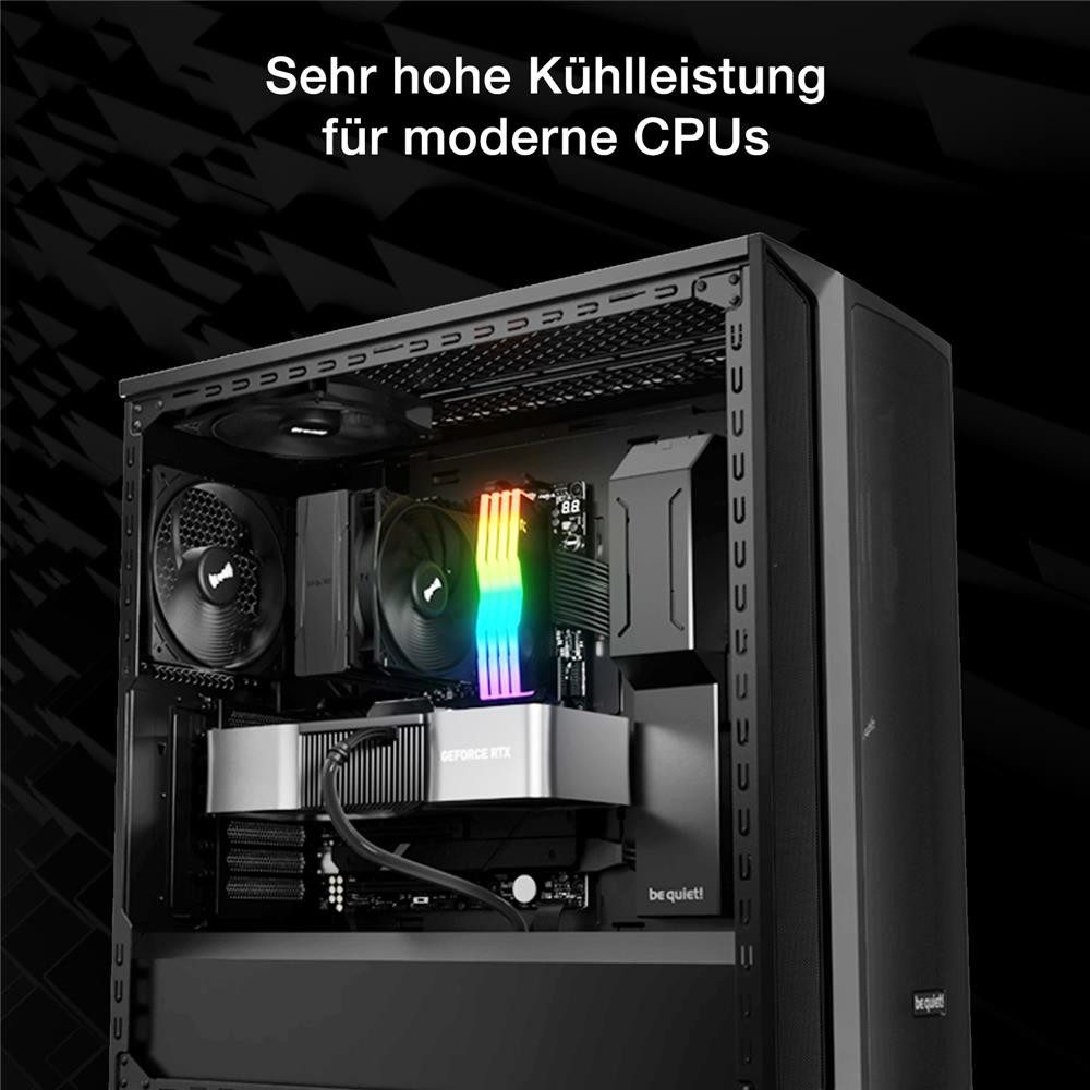 be quiet! CPU Kühler Pure Rock 3 Black, sehr hohe Kühlleistung, 4 Hochleistungs-Heatpipes – Bild 2 von 5